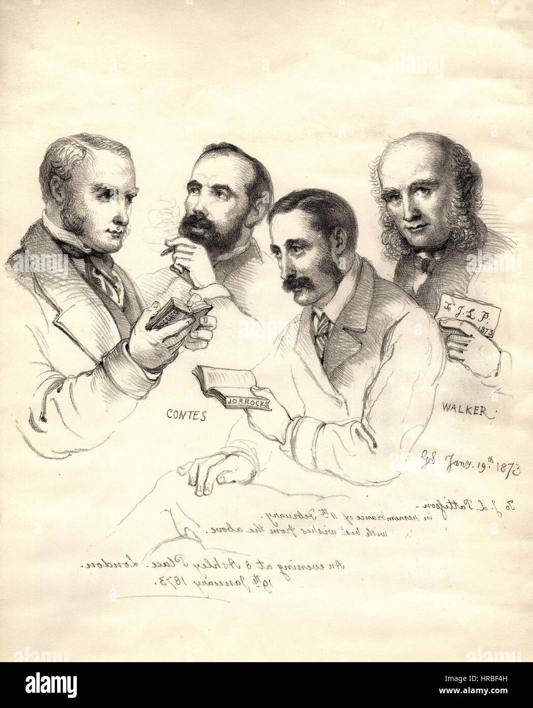 Sir George Scharf and friends by Sir George Scharf Stock Photo