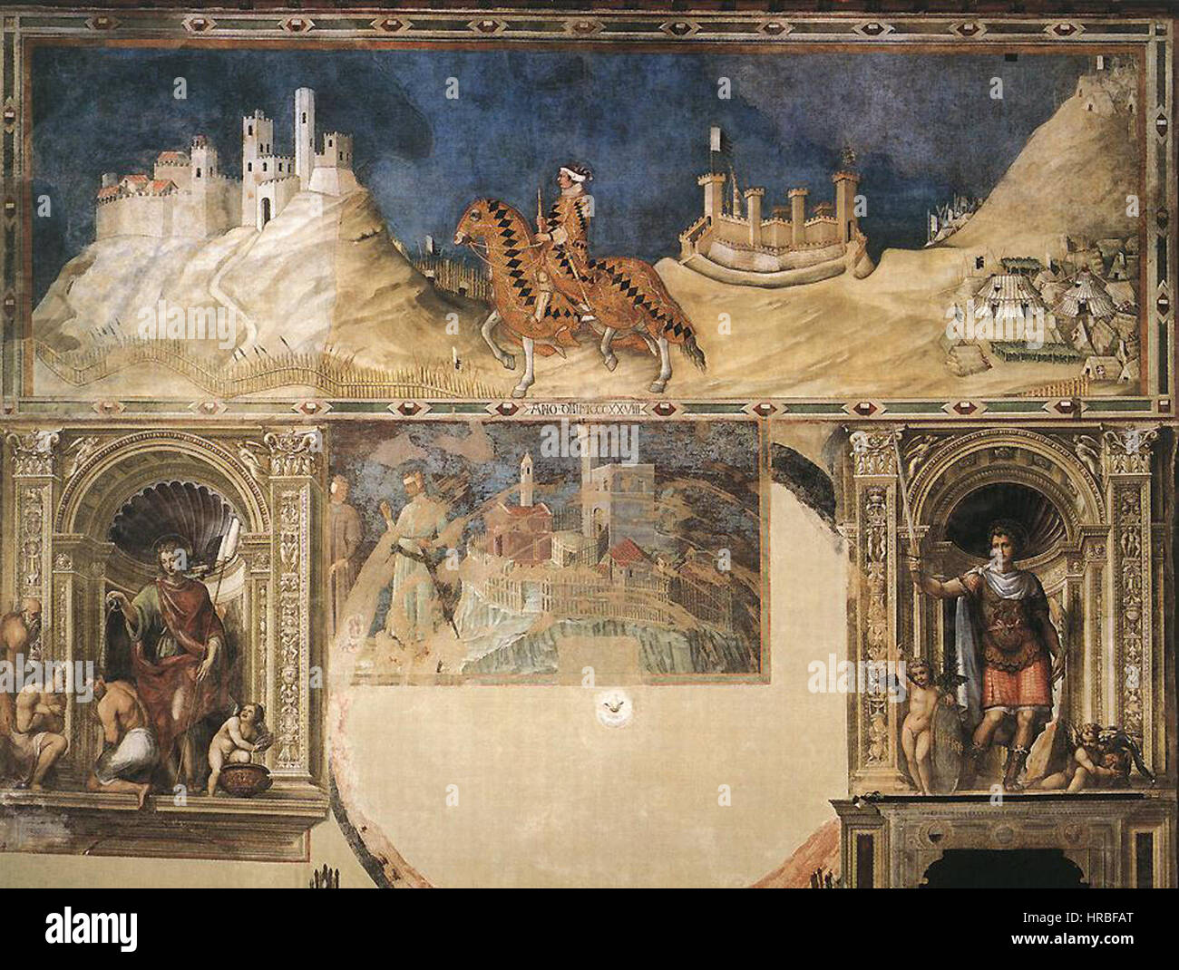 Poster Fine Paper Simone Martini - Guidoriccio Da Fogliano All’Assedio Di Monte Massi, 100x40 Cm, Stampa Italiana - 5
