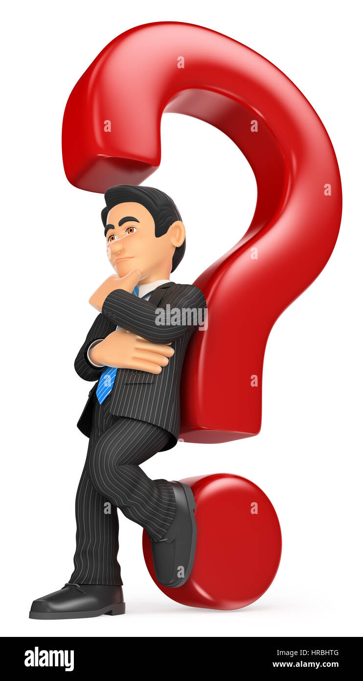 Red question mark and 3d man hi-res stock photography and images - Alamy