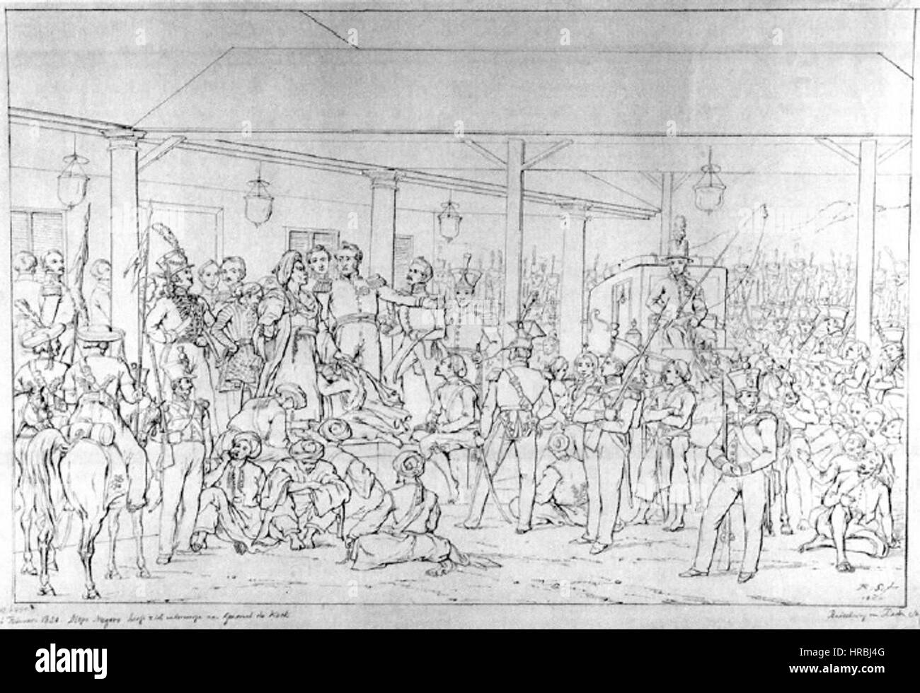 Raden Saleh, Arrest of Diponegoro sketch Stock Photo - Alamy