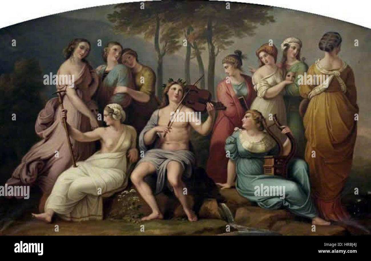 Sam Rugunda Apollo Samuel Woodforde - Apollo and the Muses on Parnassus (after Raphael ...