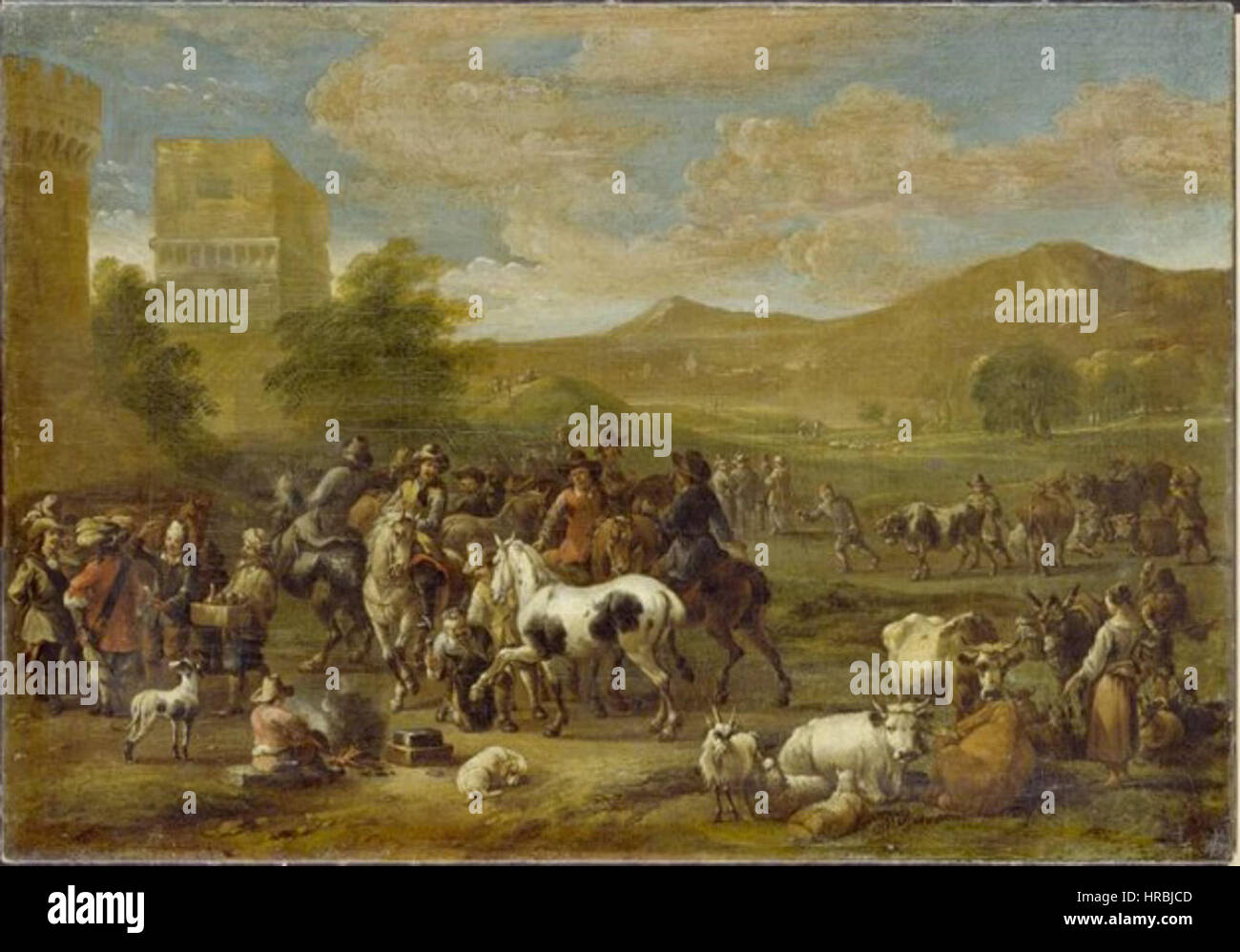 Simon Johannes van Douw Horse and Cattle Market Stock Photo Alamy