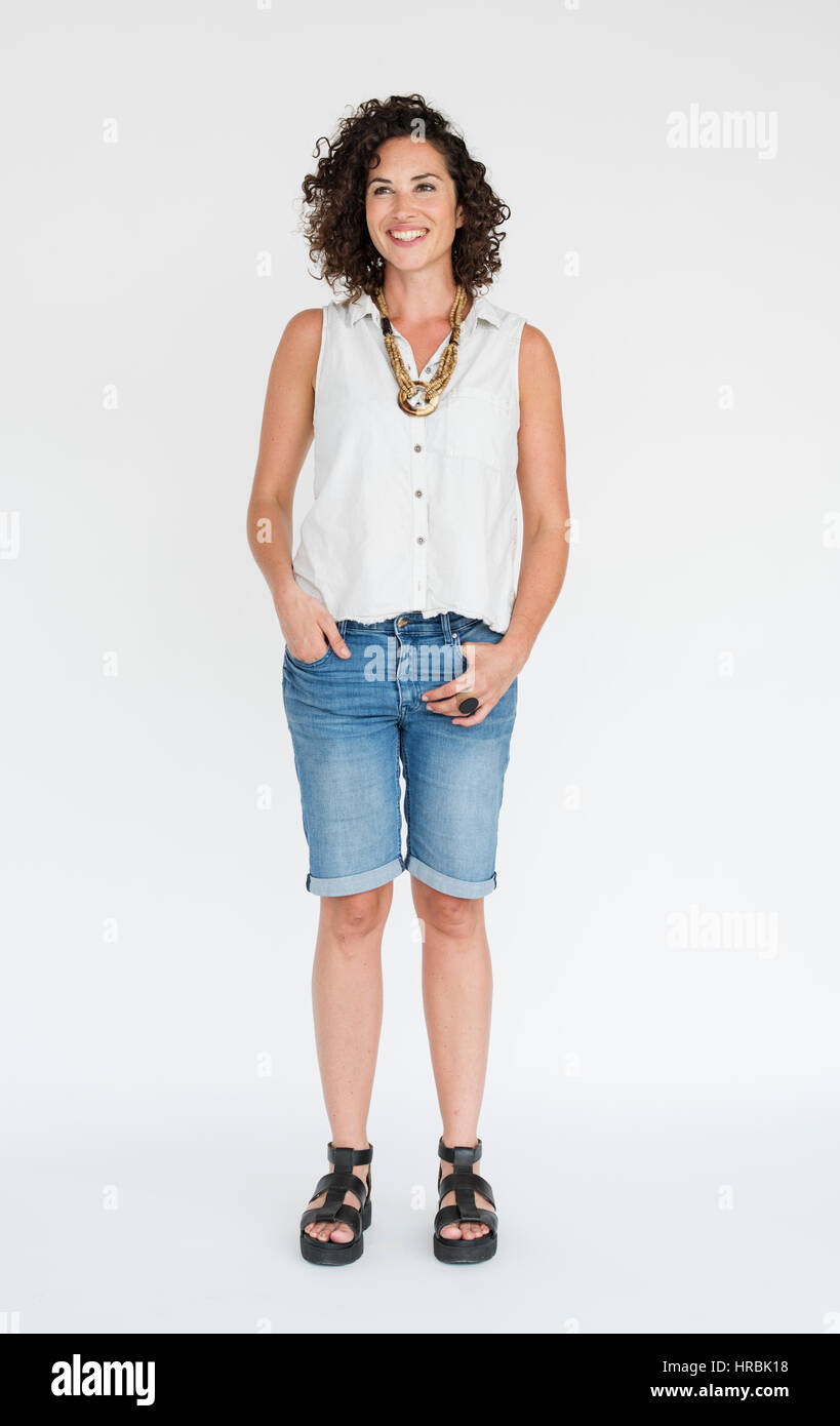 Studio People Shoot Portrait Isolated on White Concept Stock Photo - Alamy