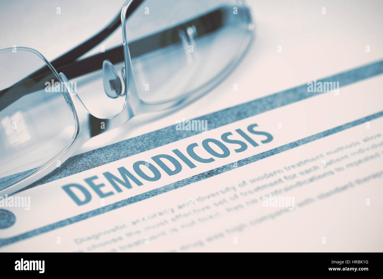 Diagnosis - Demodicosis. Medical Concept. 3D Illustration. Stock Photo