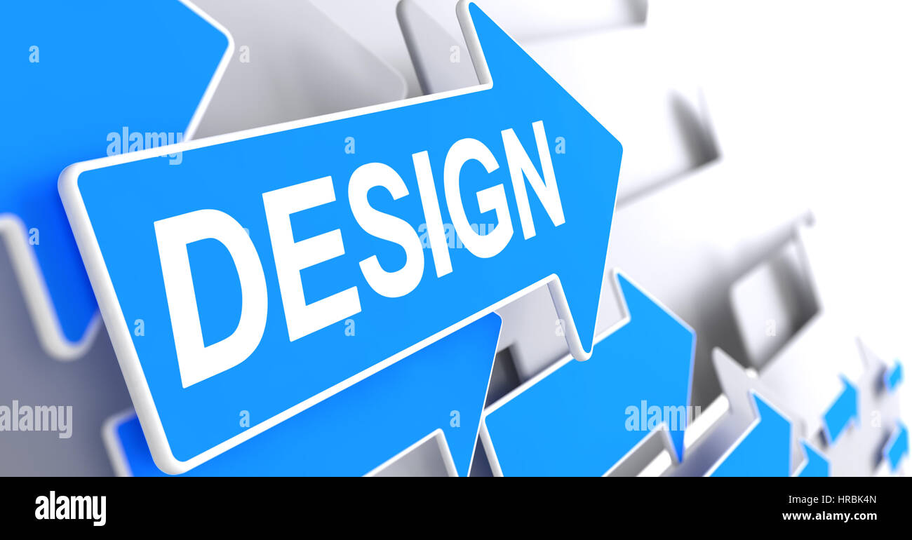 Design - Label on the Blue Pointer. 3D Stock Photo - Alamy