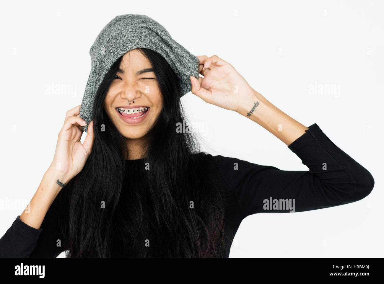 Studio People Shoot Portrait Isolated on White Stock Photo - Alamy