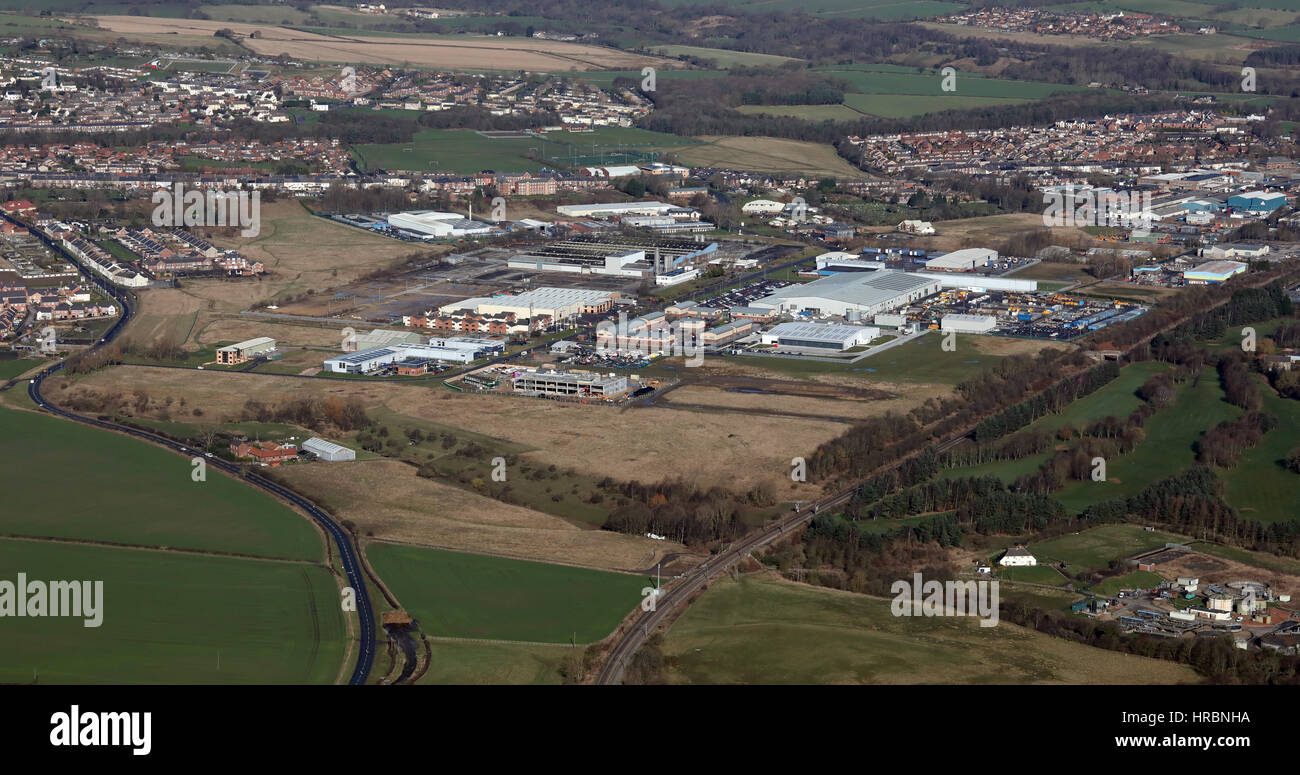 aerial view of Meadowfield Industrial Estate, Durham, UK Stock Photo