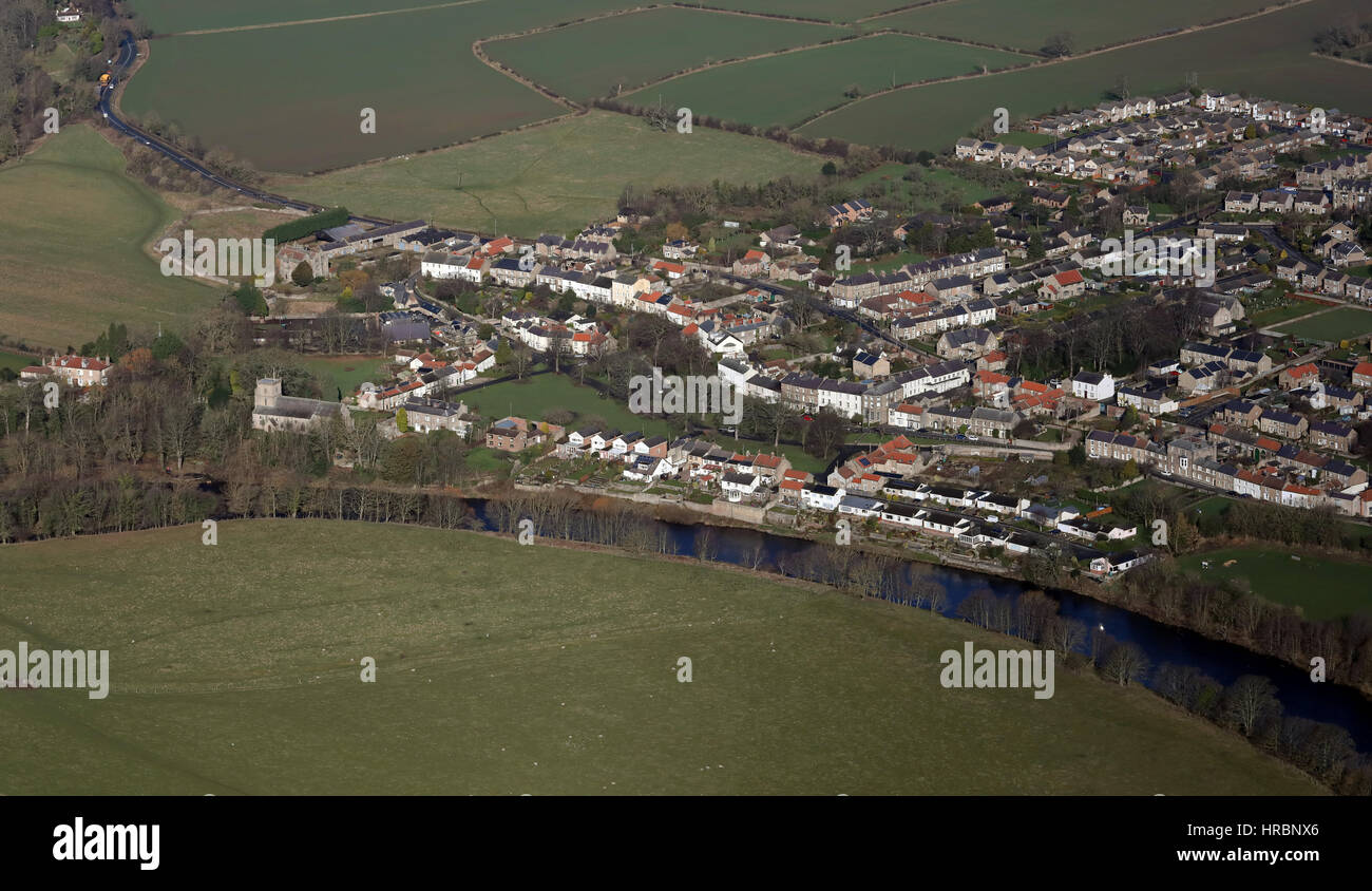 aerial view of Gainford village in County Durham, UK Stock Photo