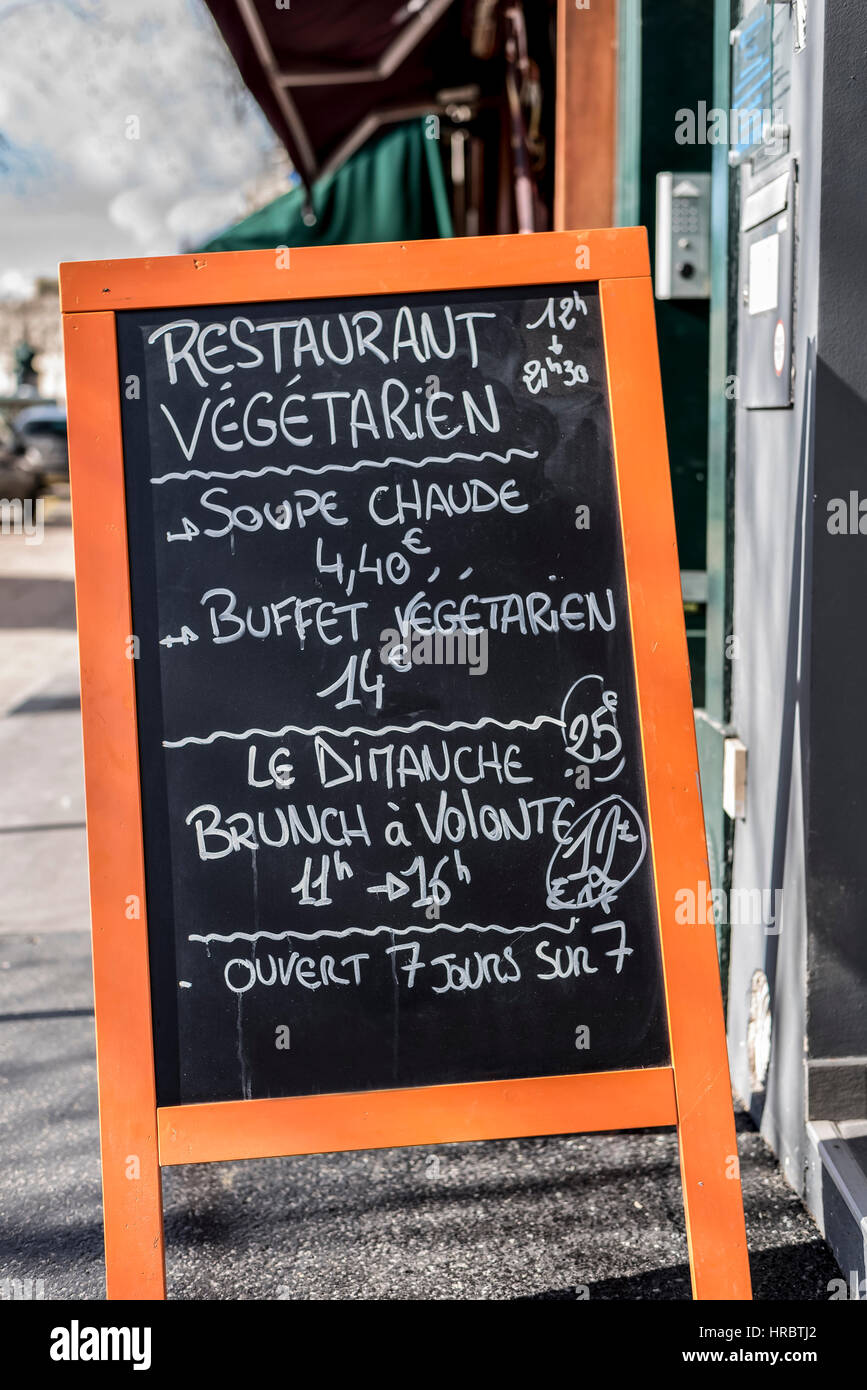 French Cafe Chalkboard Menu