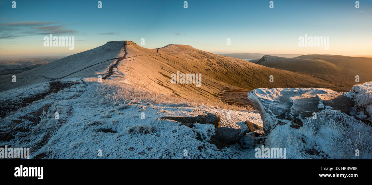 Pen y Fan winter landscape, Brecon Beacons National Park, Wales, UK Stock Photo
