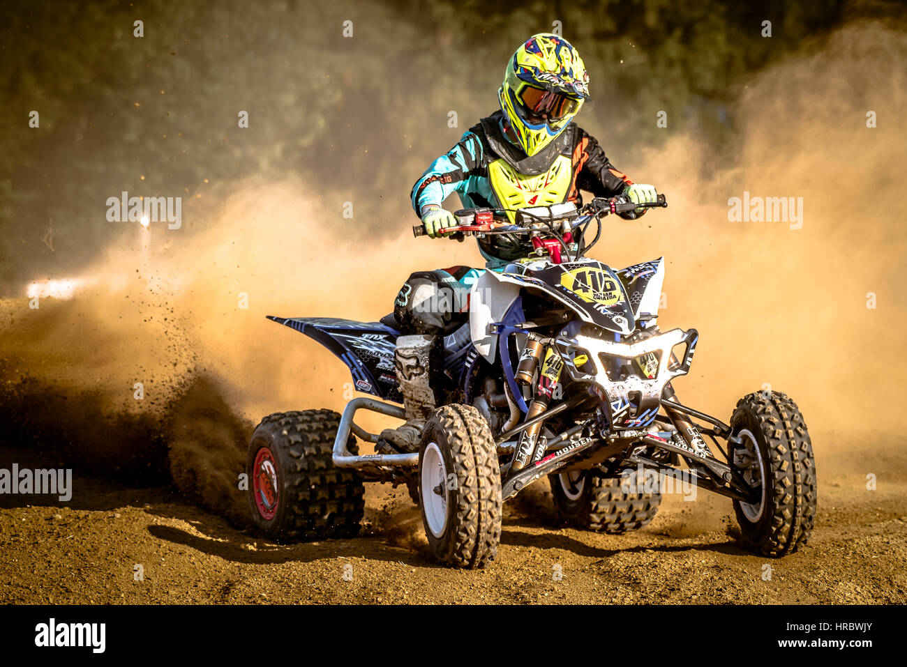 Quad rider on the race Stock Photo - Alamy