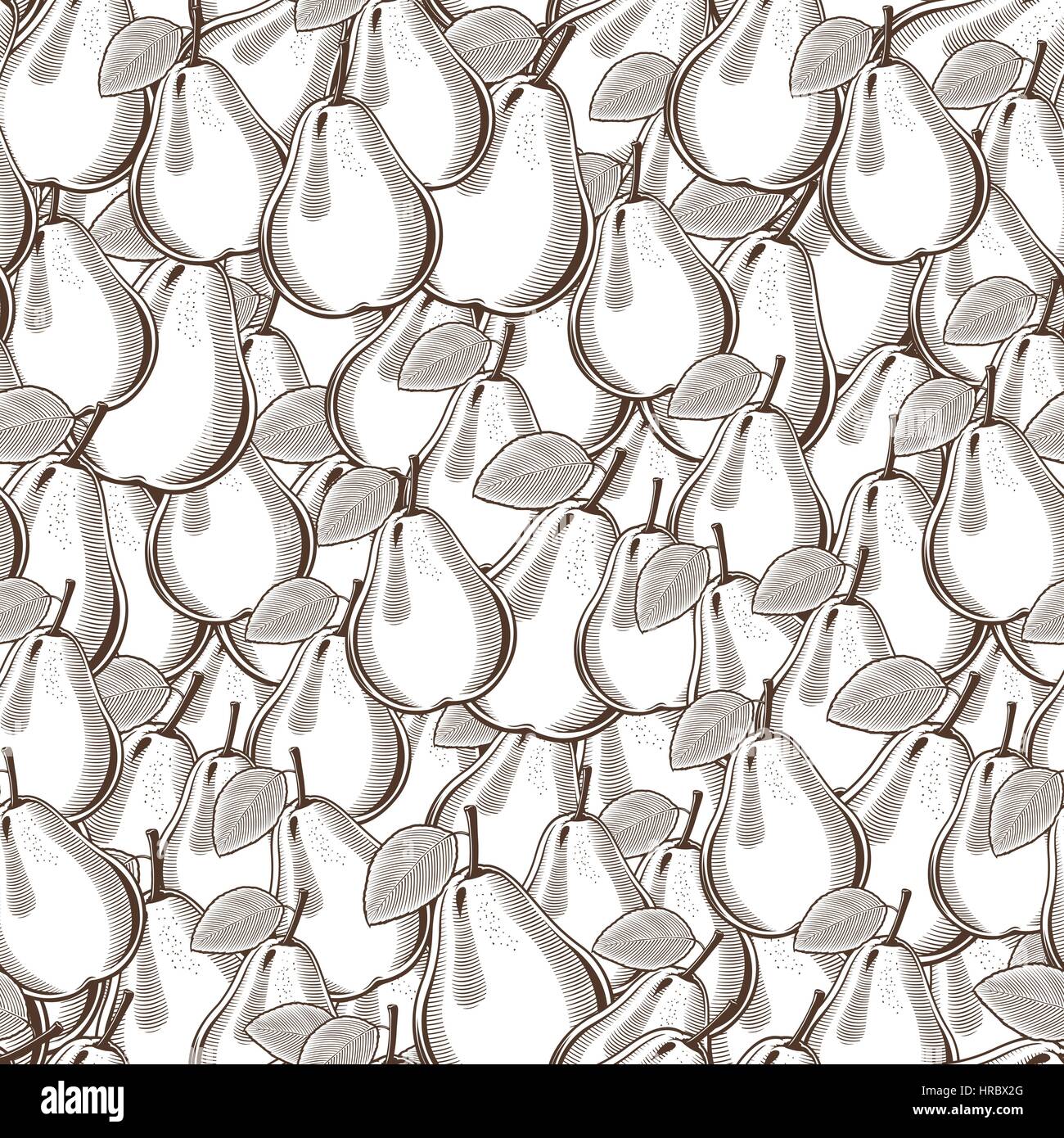 Vintage Pear Seamless Pattern Stock Vector