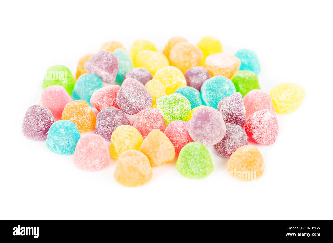 Colorful jelly candies on white background Stock Photo - Alamy