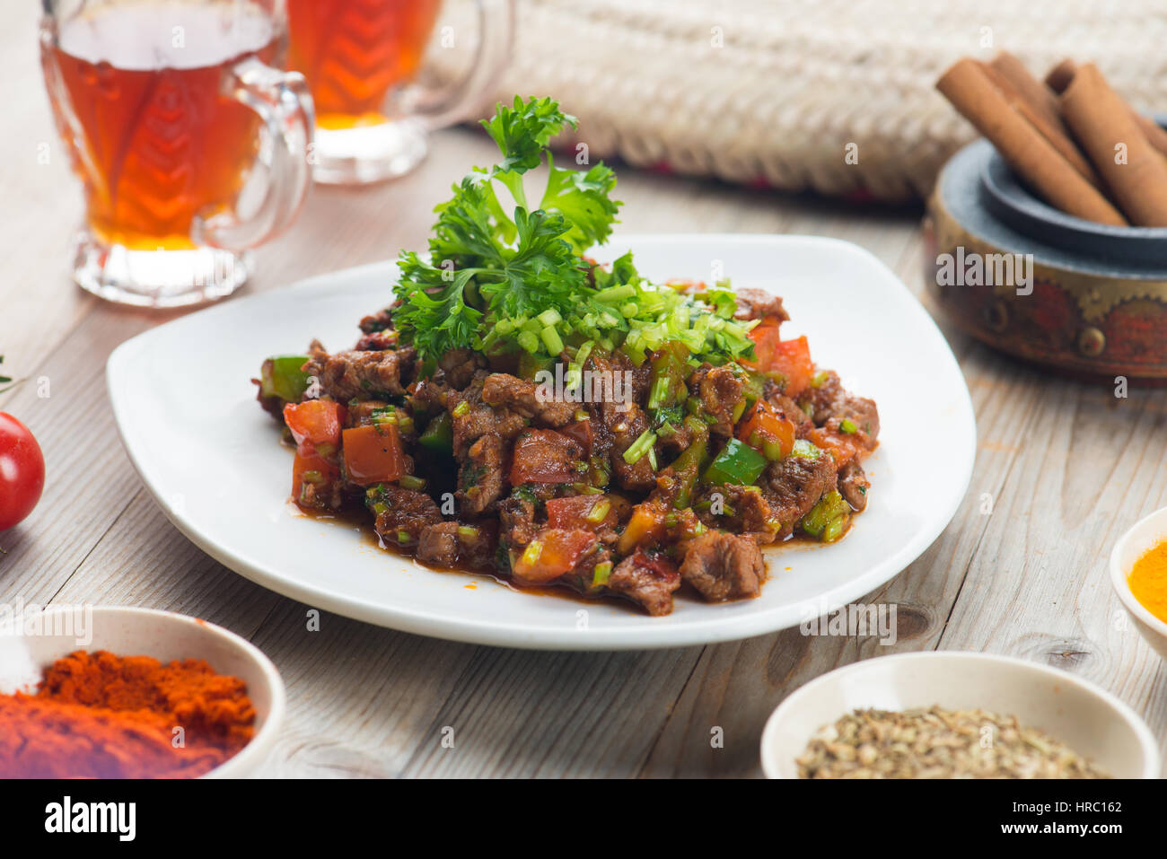 beef liver kebda, mugagal arabic food Stock Photo Alamy