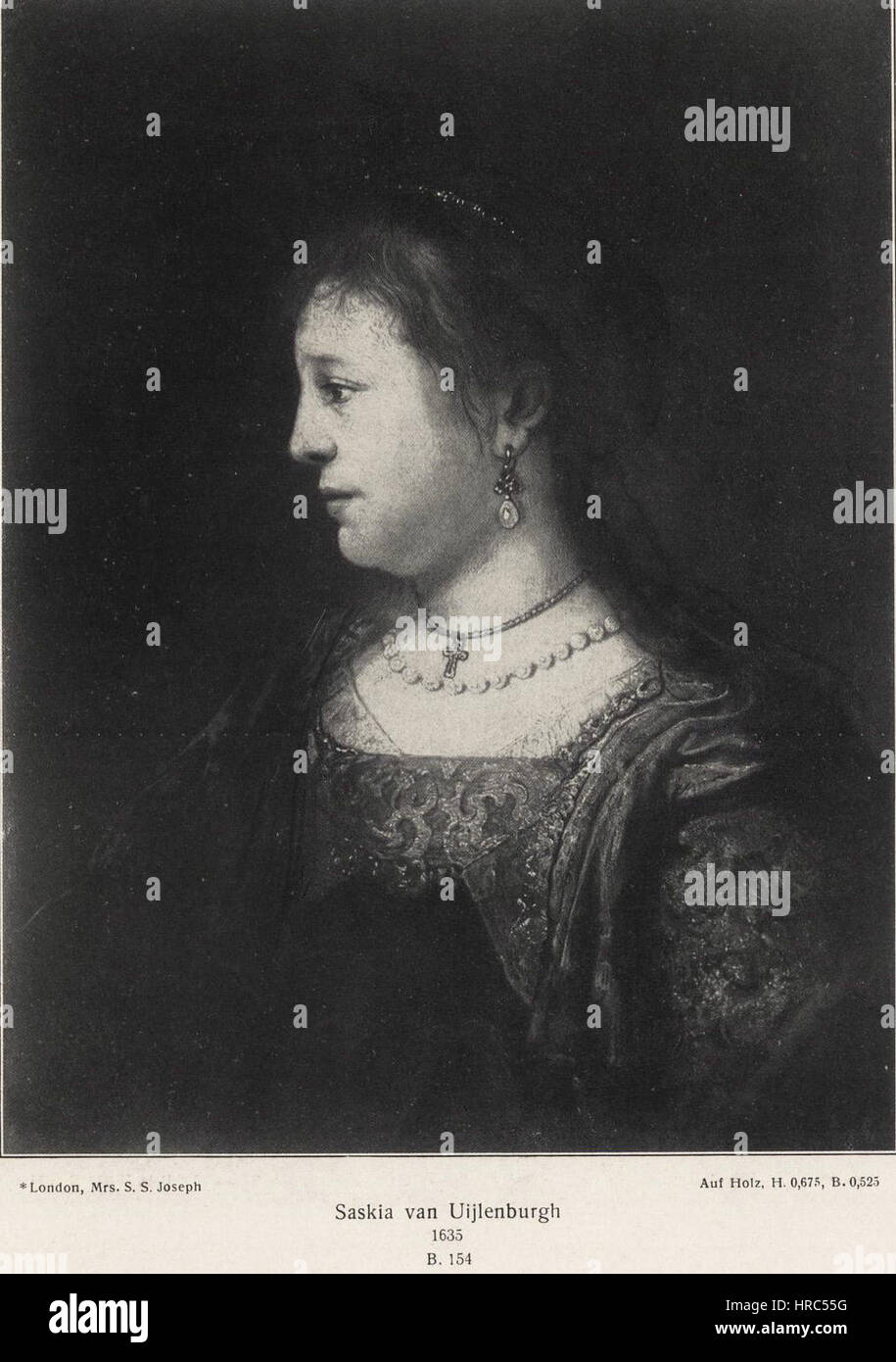 Rembrandt - Saskia in Profile 1635 Stock Photo - Alamy