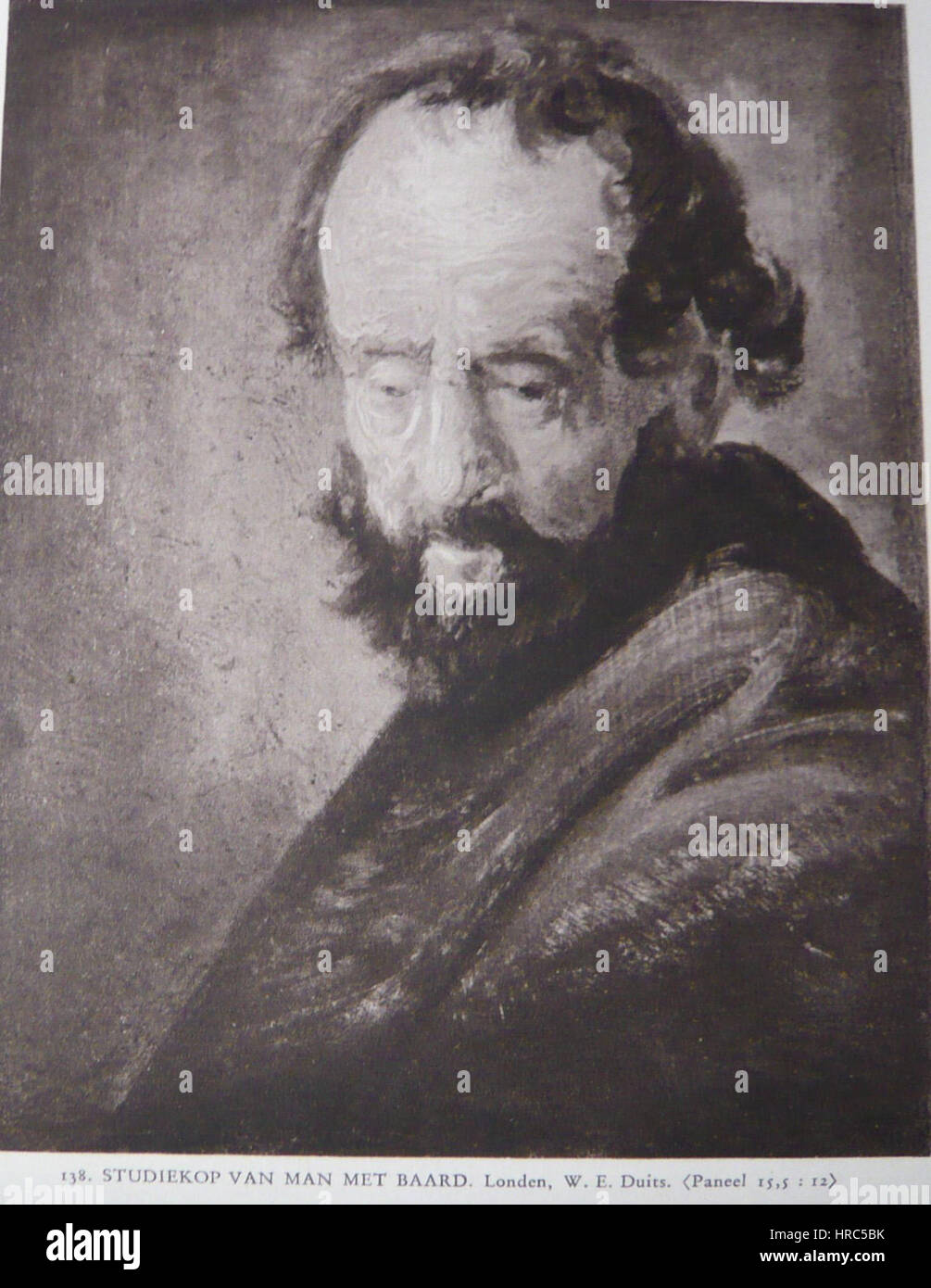 Rembrandt or follower - Study-head of a man with a beard Stock Photo ...