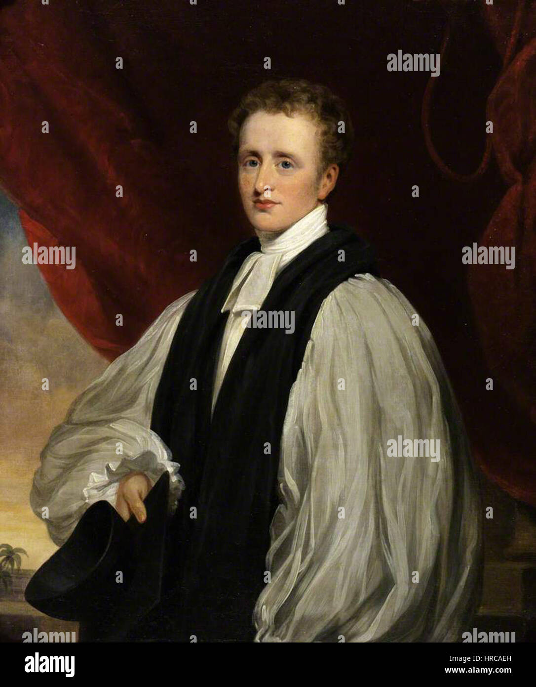 Reginald Heber, an English bishop and hymn writer, was known for his profound religious works. His hymns, widely influential in the Christian tradition, reflect deep theological insights and a commitment to faith. Stock Photo