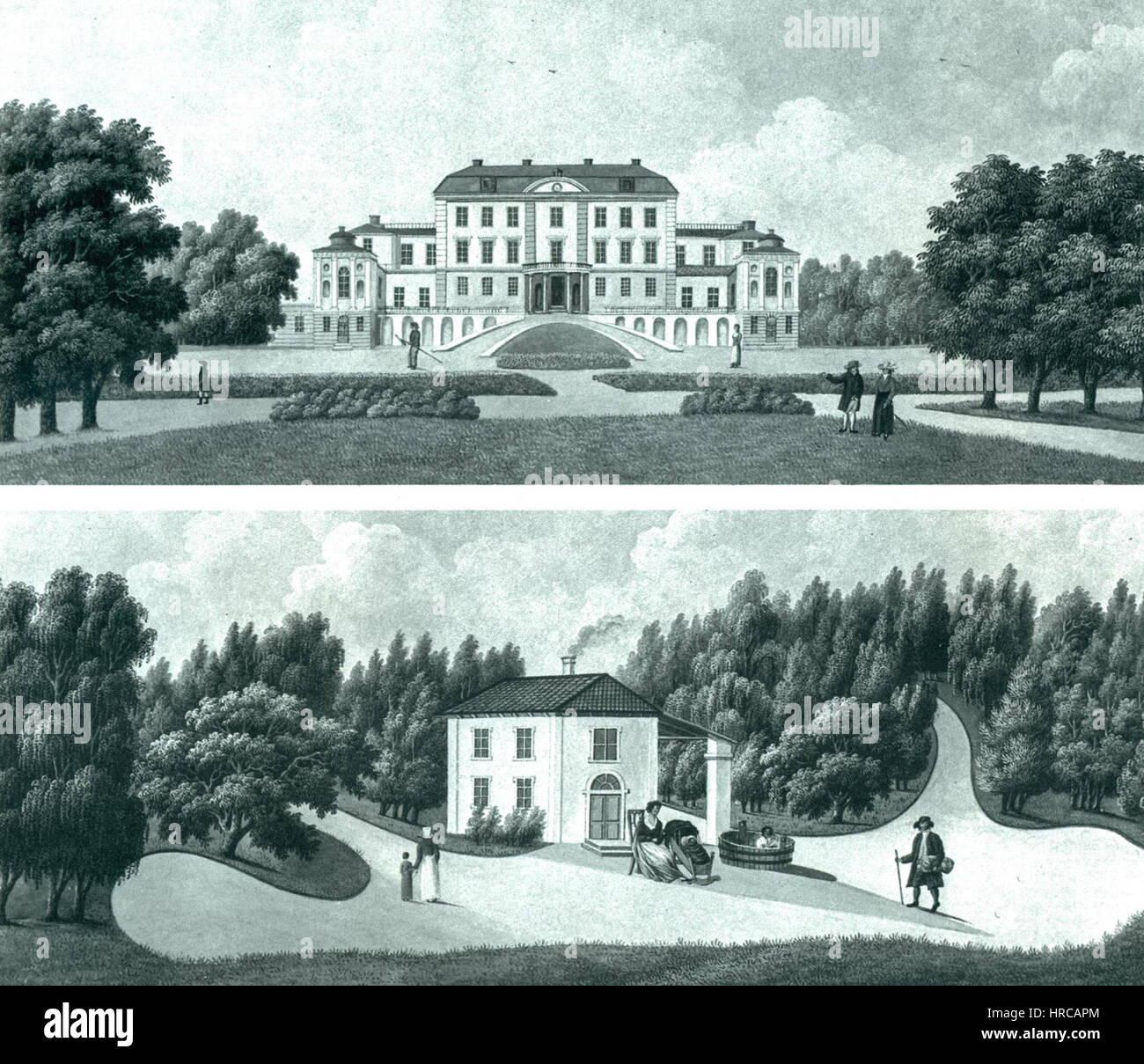 Rosersberg Castle and surroundings in 1817 Stock Photo