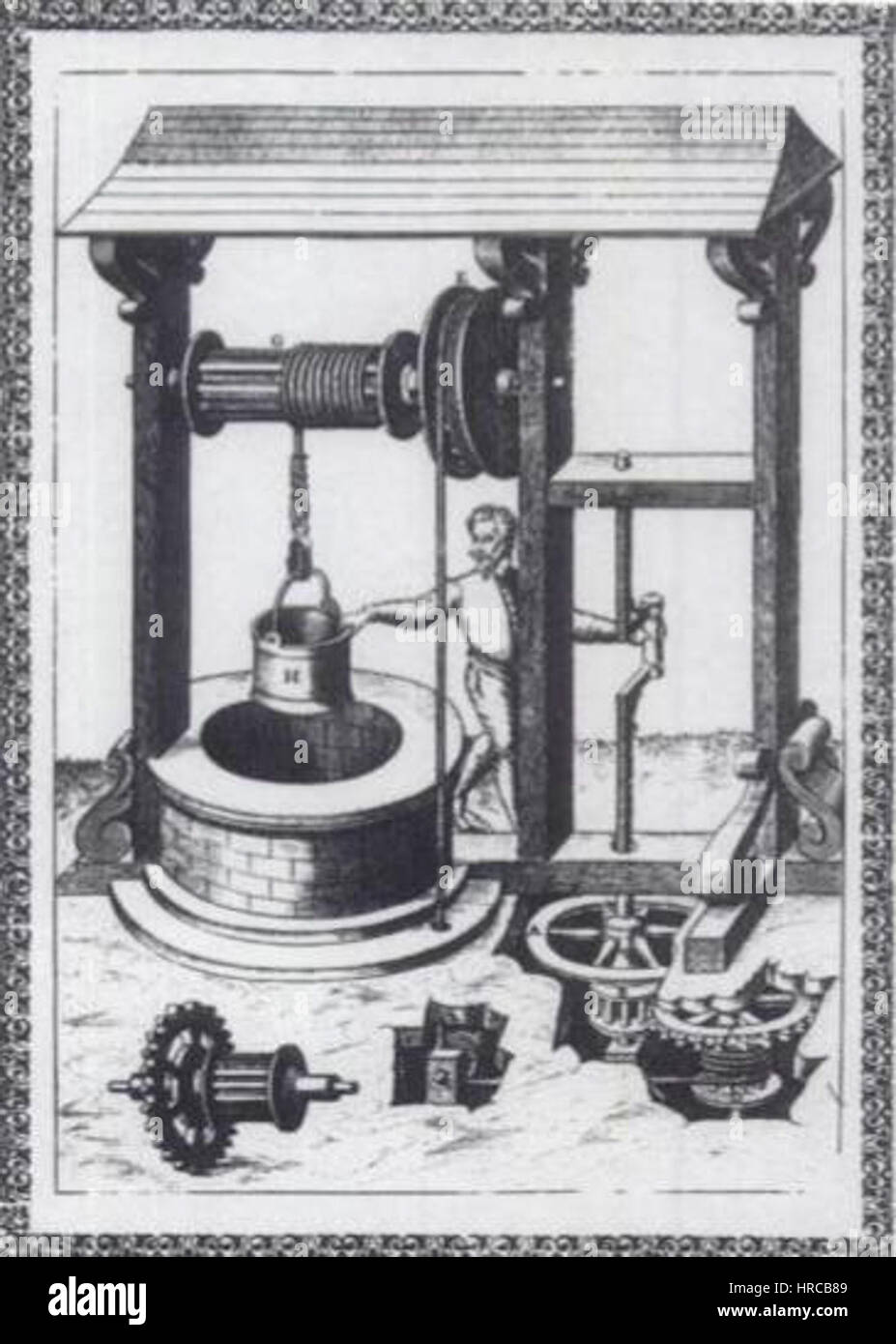 Ramelli windlass well Stock Photo Alamy