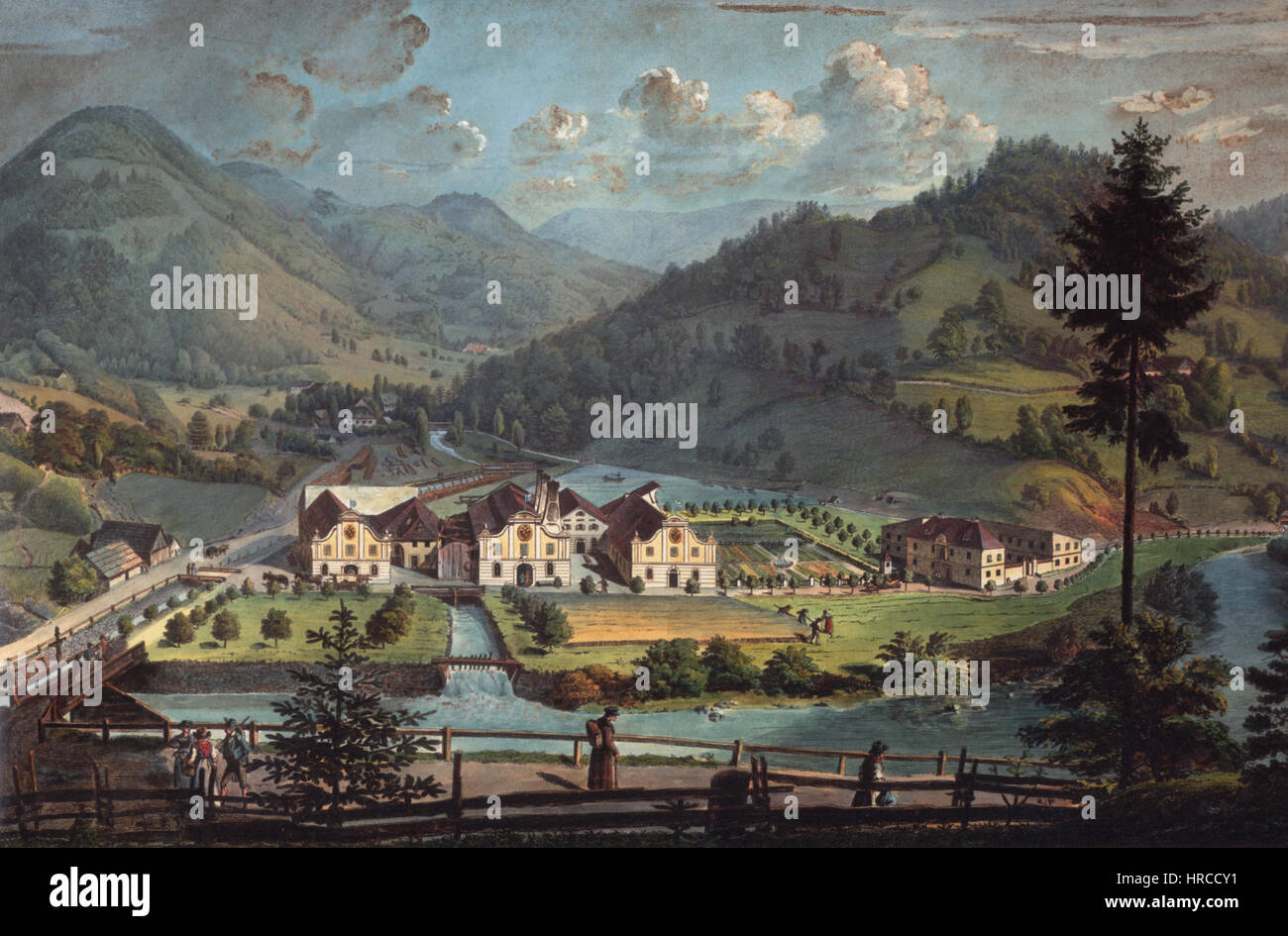 Scheibbs Toepperfabrik 1827 by Franz Barbarini Stock Photo