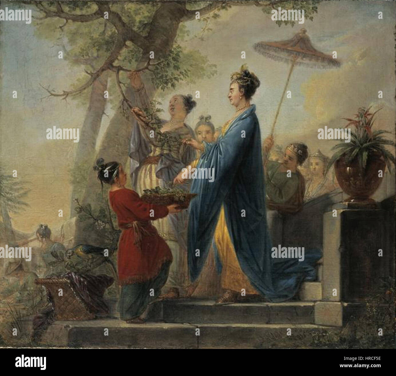 A painting of the Empress of China by Bernhard Rhode, showcasing regal ...