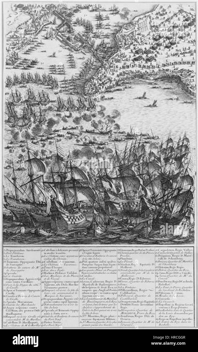 Siege de la Rochelle par louis XIII et Richelieu du 10 aout 1627 au 28 octobre 1628 planche 2 Jacques Callot 1592 1635 Stock Photo