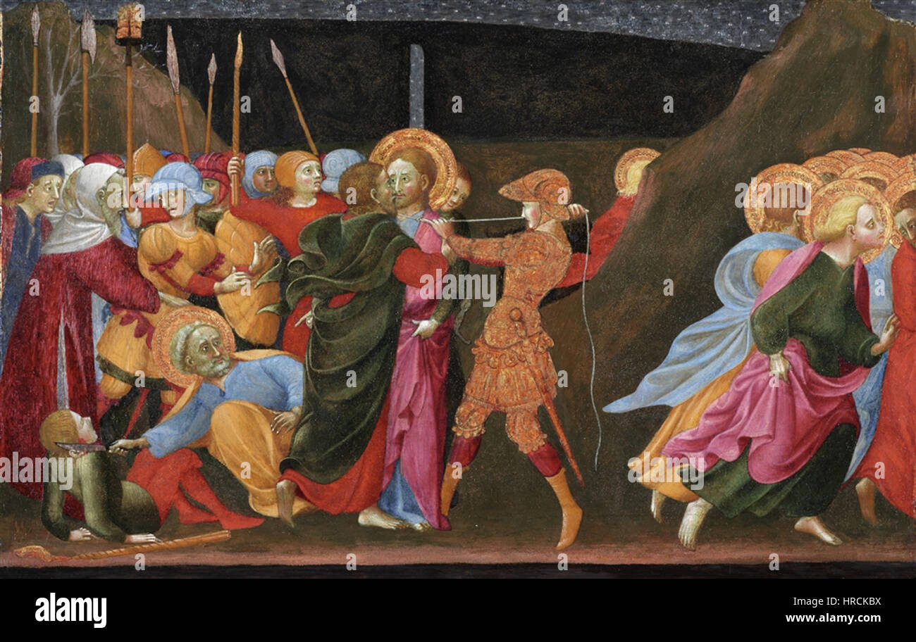 Sassetta. The Betrayal of Christ. 1437-1444 Detroit, Institute of Arts Stock Photo