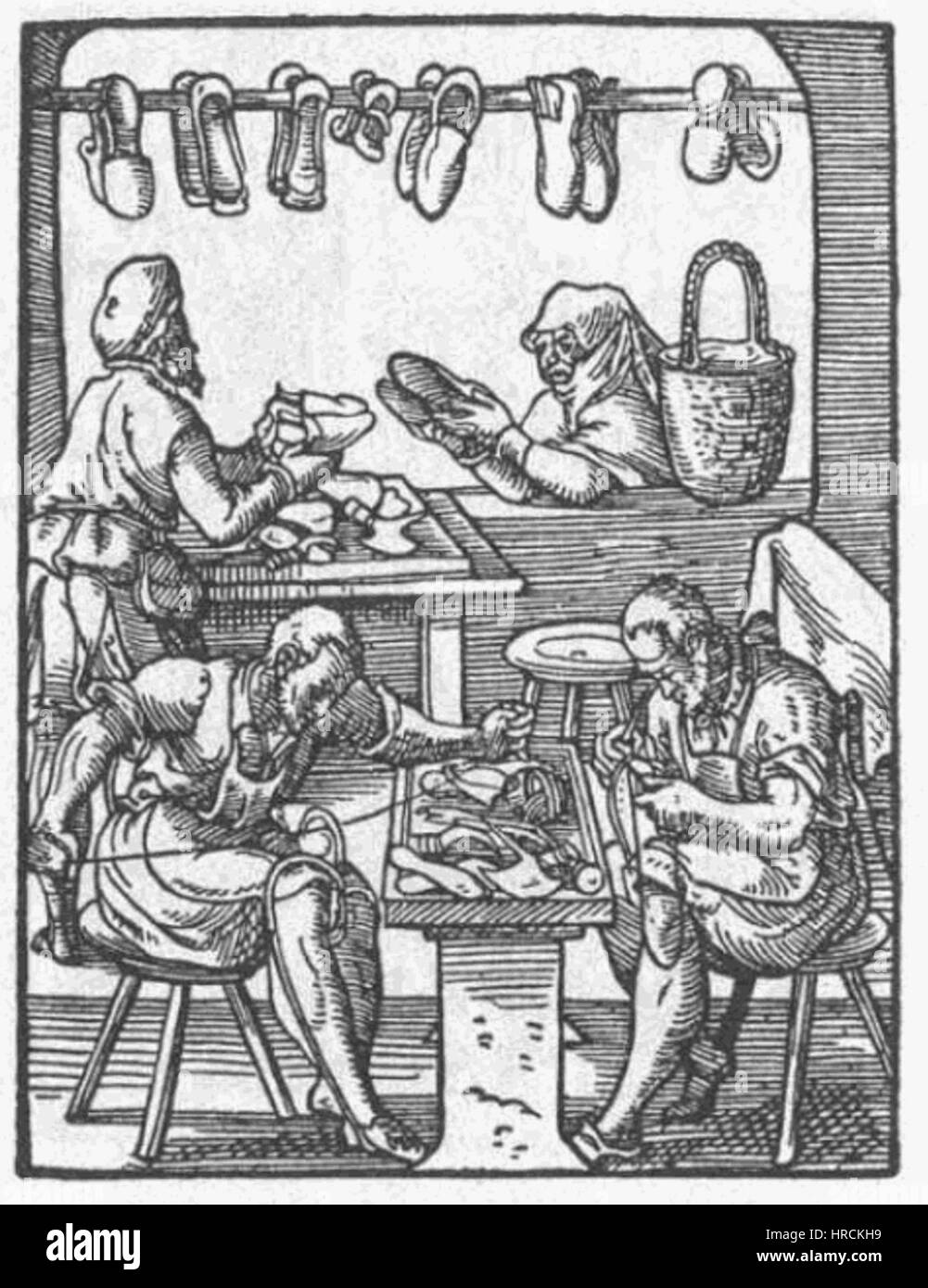'Schuhmacher-1568' is a historical piece, likely representing an important figure or event from the year 1568. The artwork focuses on period-specific themes, capturing the culture and traditions of the time through artistic techniques. Stock Photo