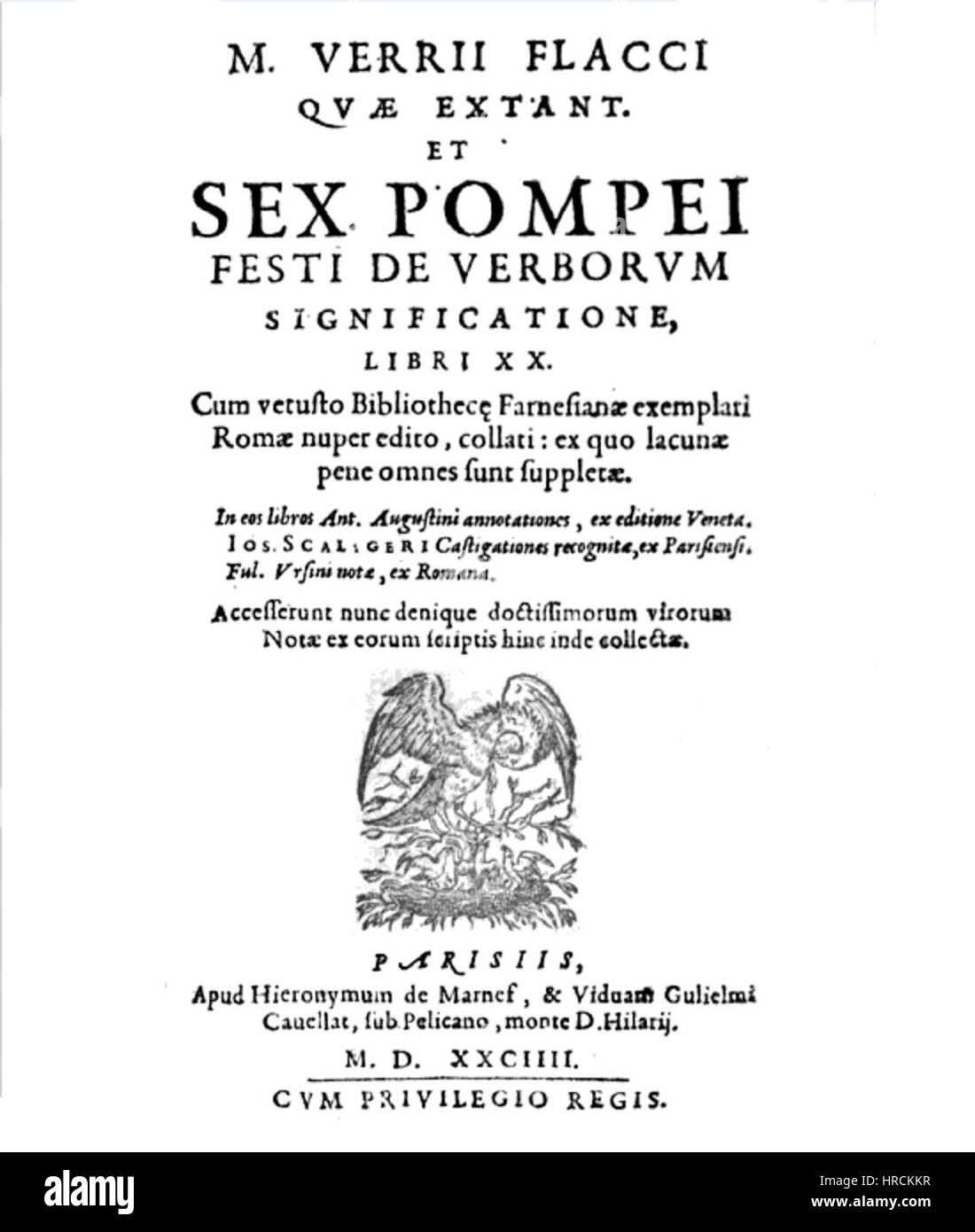 Sextus Pompeius Festus De verborum significatu 1604 Stock Photo Alamy