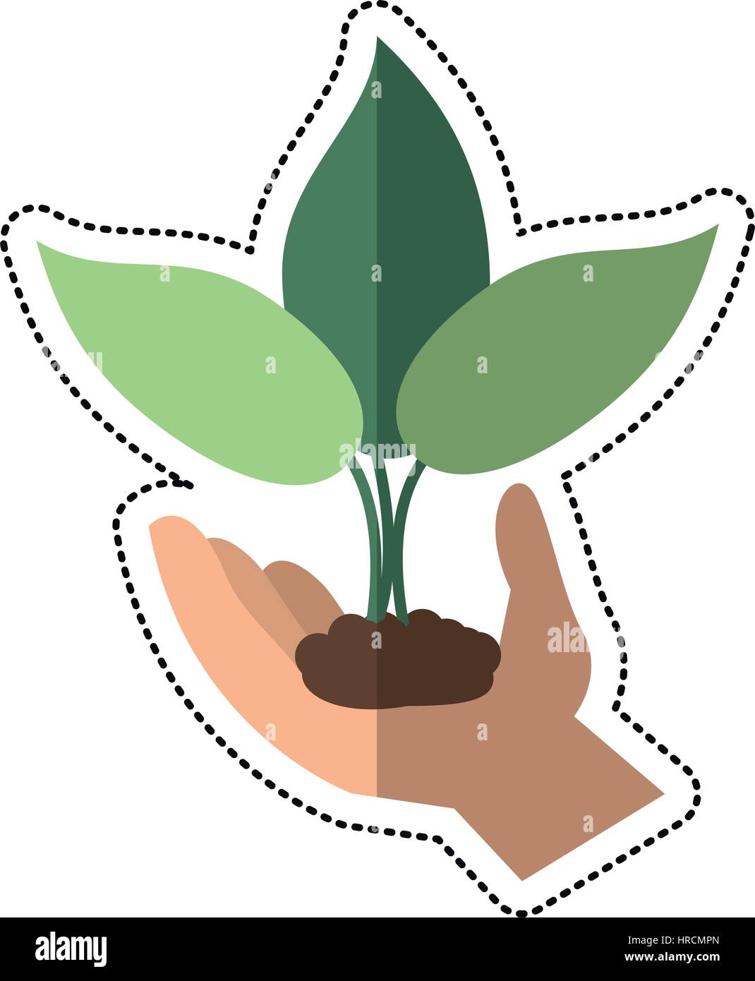 cartoon hand holding plant leaves Stock Vector Image & Art - Alamy
