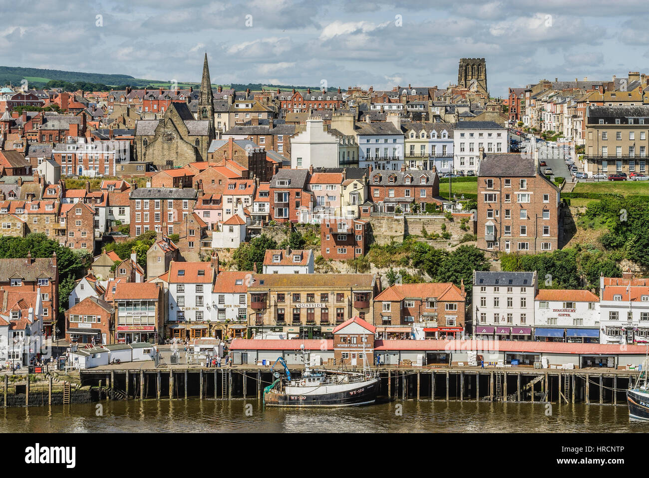 Whitby is a town and civil parish in the Scarborough district of North Yorkshire, England Stock Photo