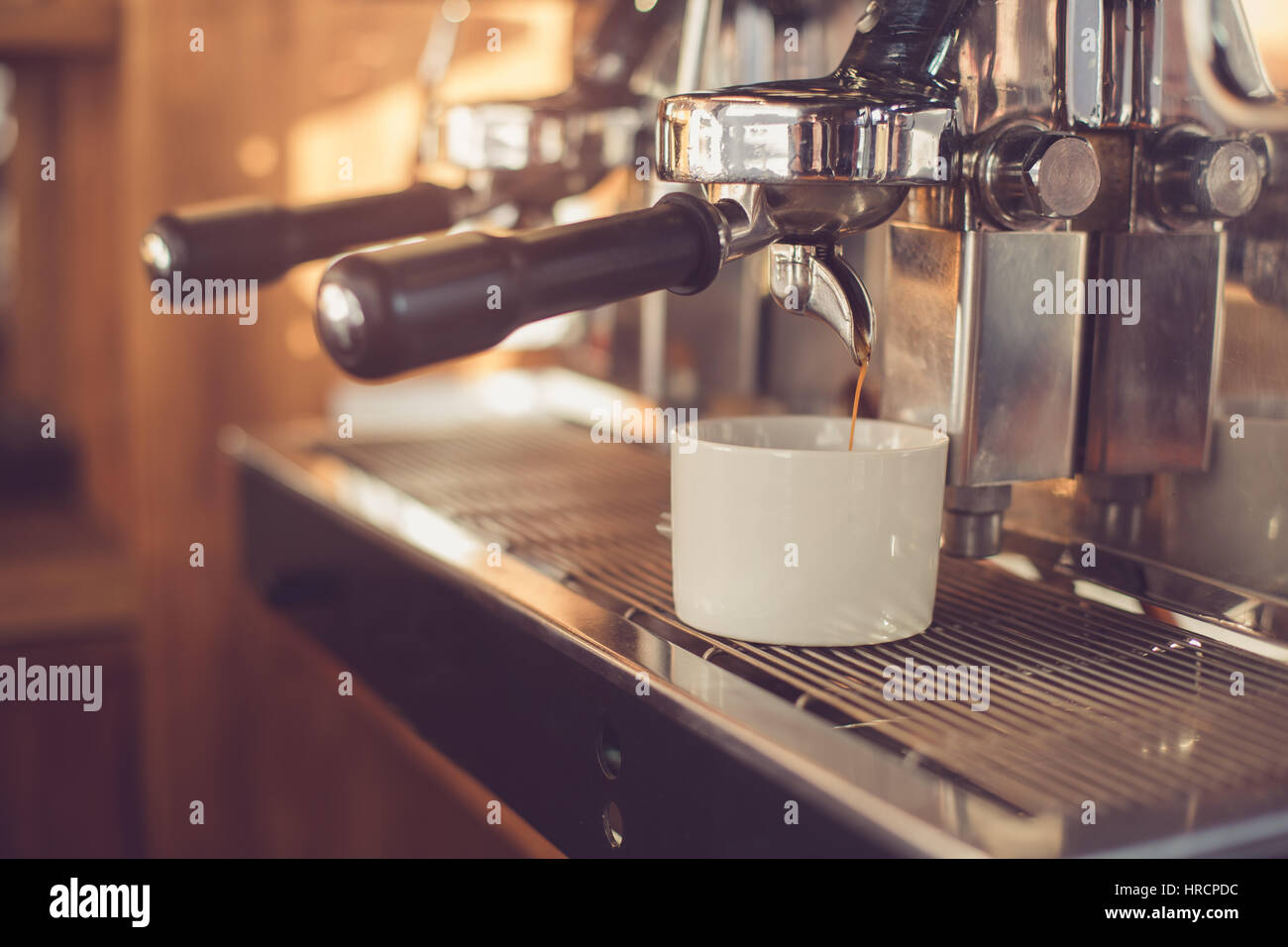 Concept for professional barista in coffee shop Stock Photo