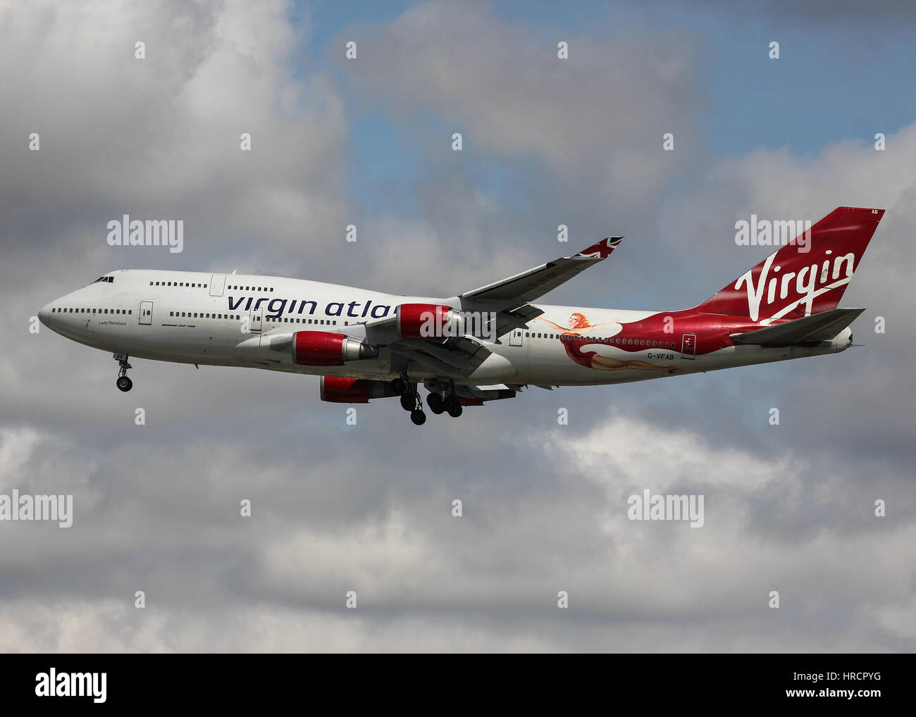 Virgin Atlantic Boeing 747-400 - London Heathrow Airport Stock Photo