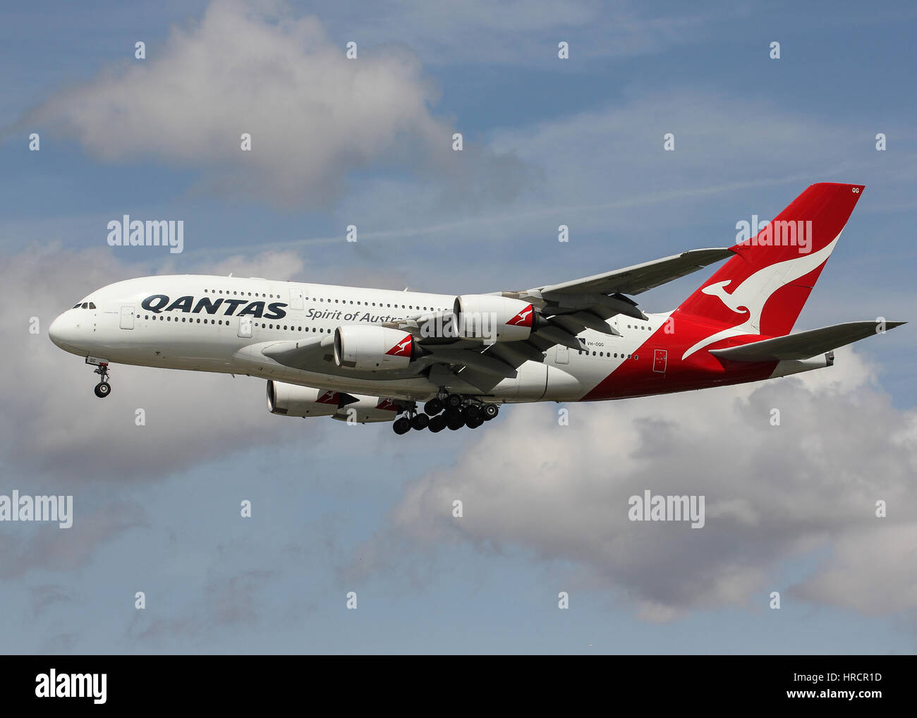 Qantas Airbus A380800 London Heathrow Airport Stock Photo Alamy
