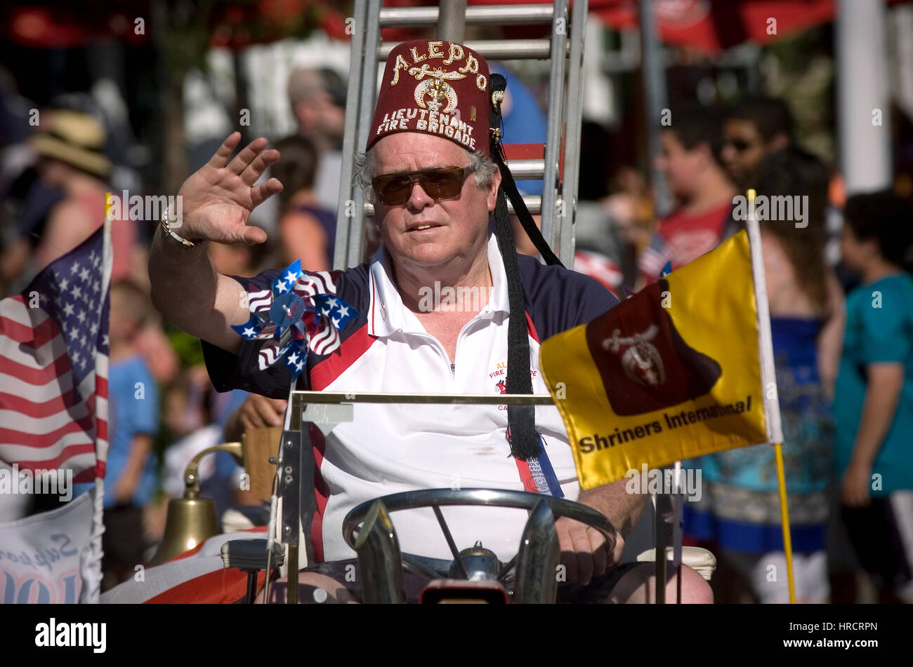 Shriners in the annual 4th of July parade in Hyannis, Massachusetts on Cape Cod Stock Photo