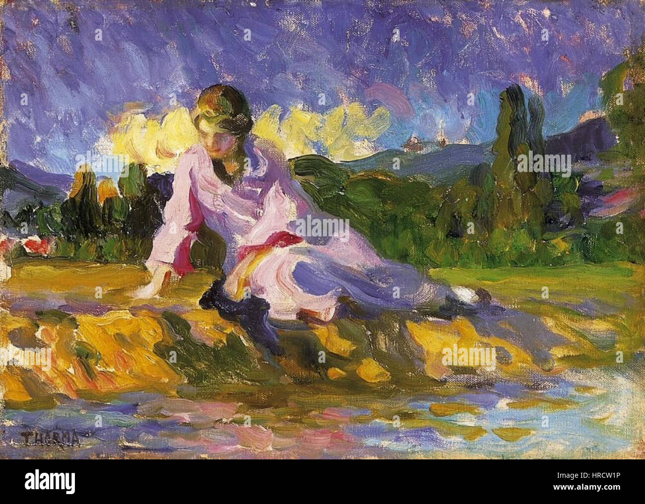 Lady In Rose Thorma Lady in Rose Dress by the Riverside Stock Photo - Alamy