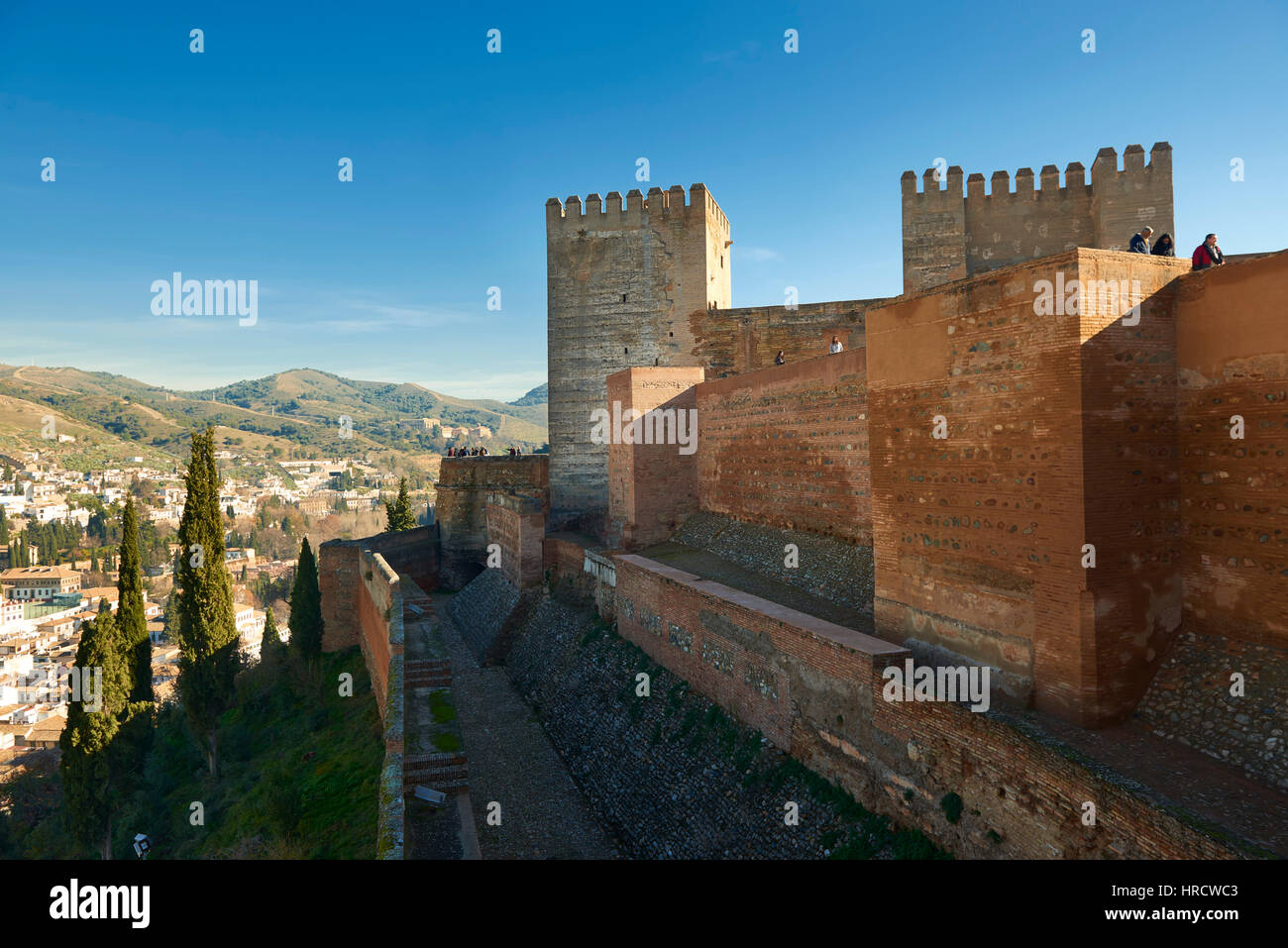 Alcazaba de la Alhambra de Granada, , Granada, Andalusia, Spain, Europe Stock Photo