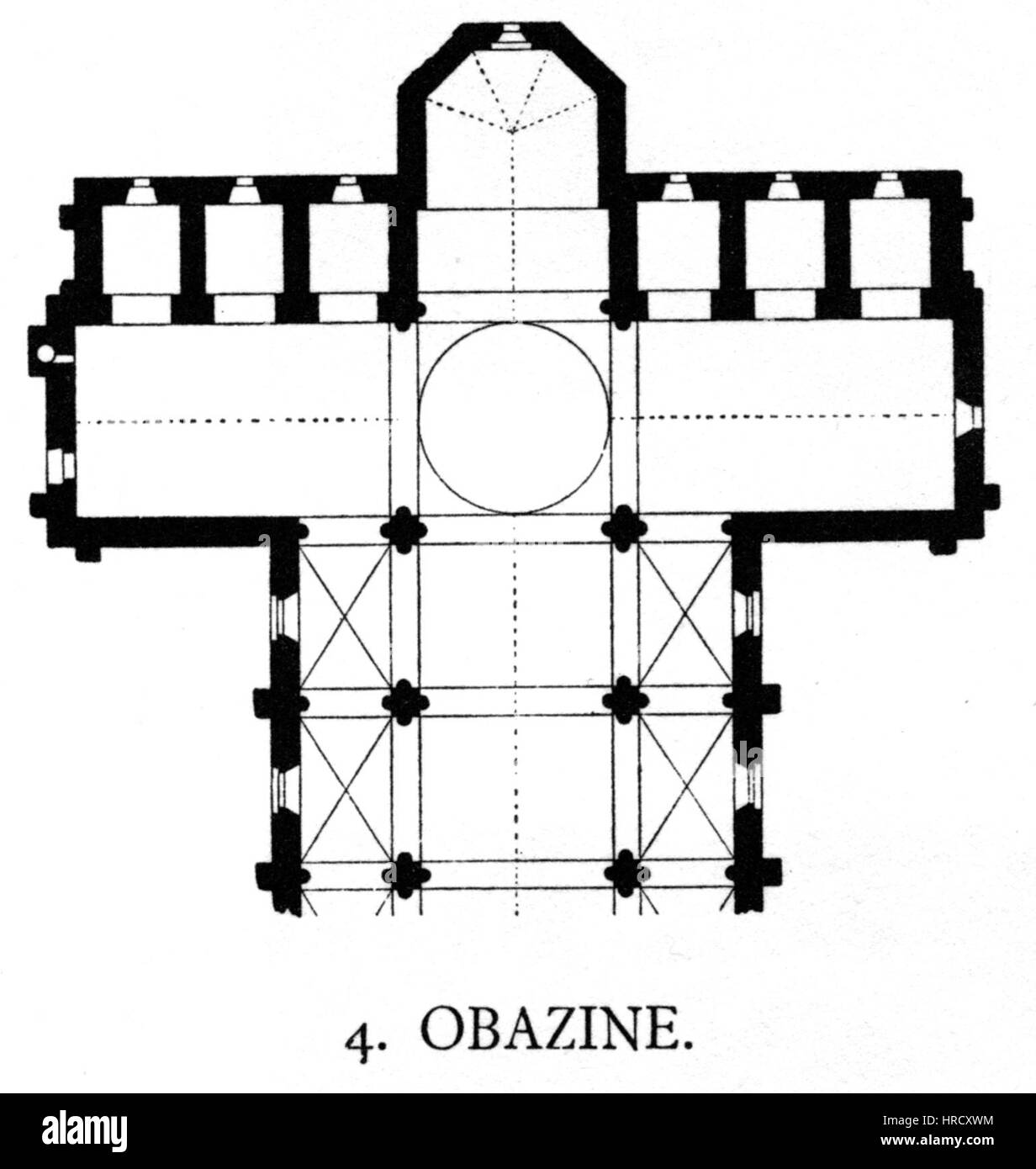 Dehio 191 Obazine is a depiction of a historical site, potentially related to architecture or a significant landmark from the 19th or 20th century. Stock Photo