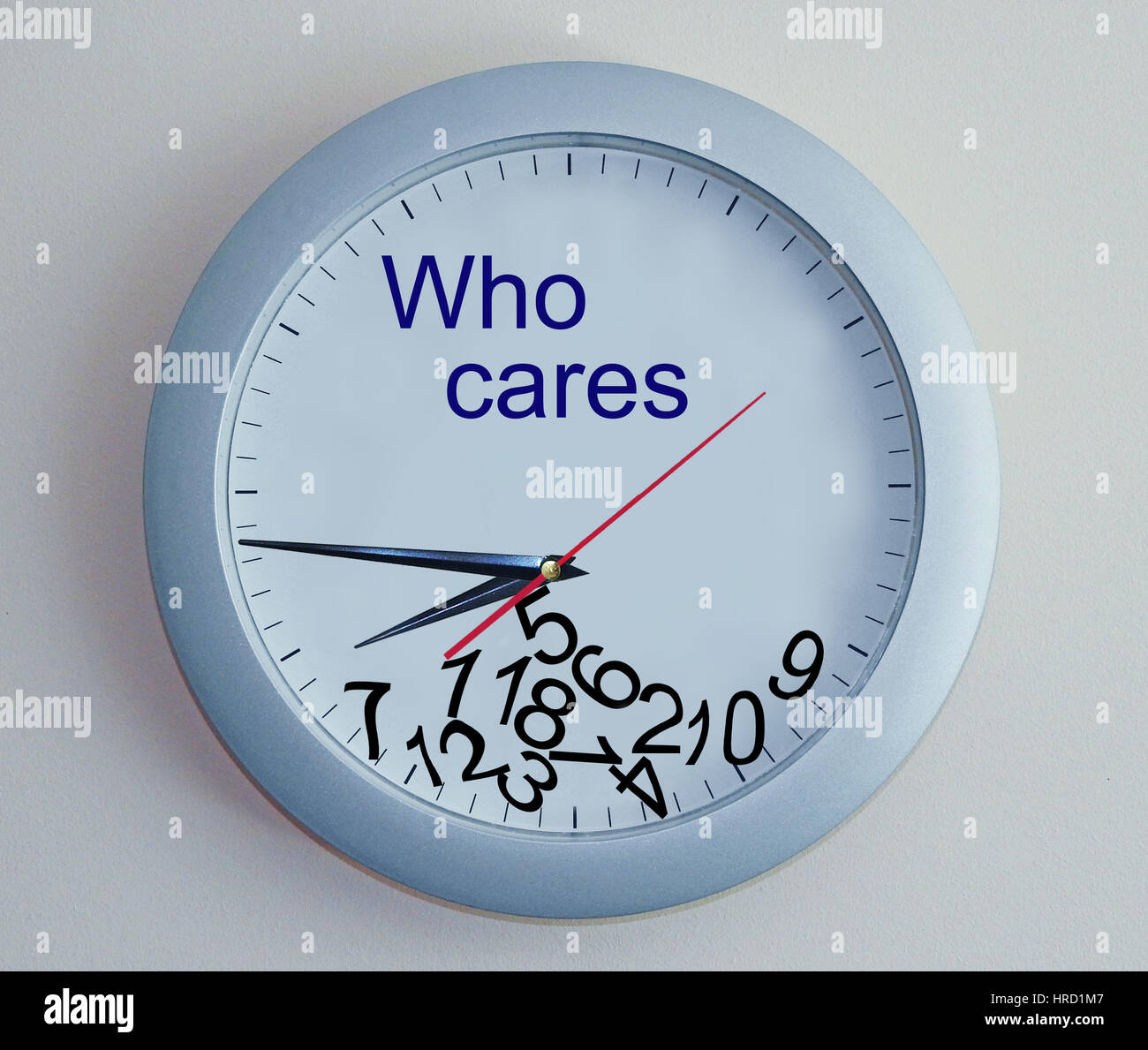 Broken Wall Clock. Isolated funny wall clock Stock Photo Alamy