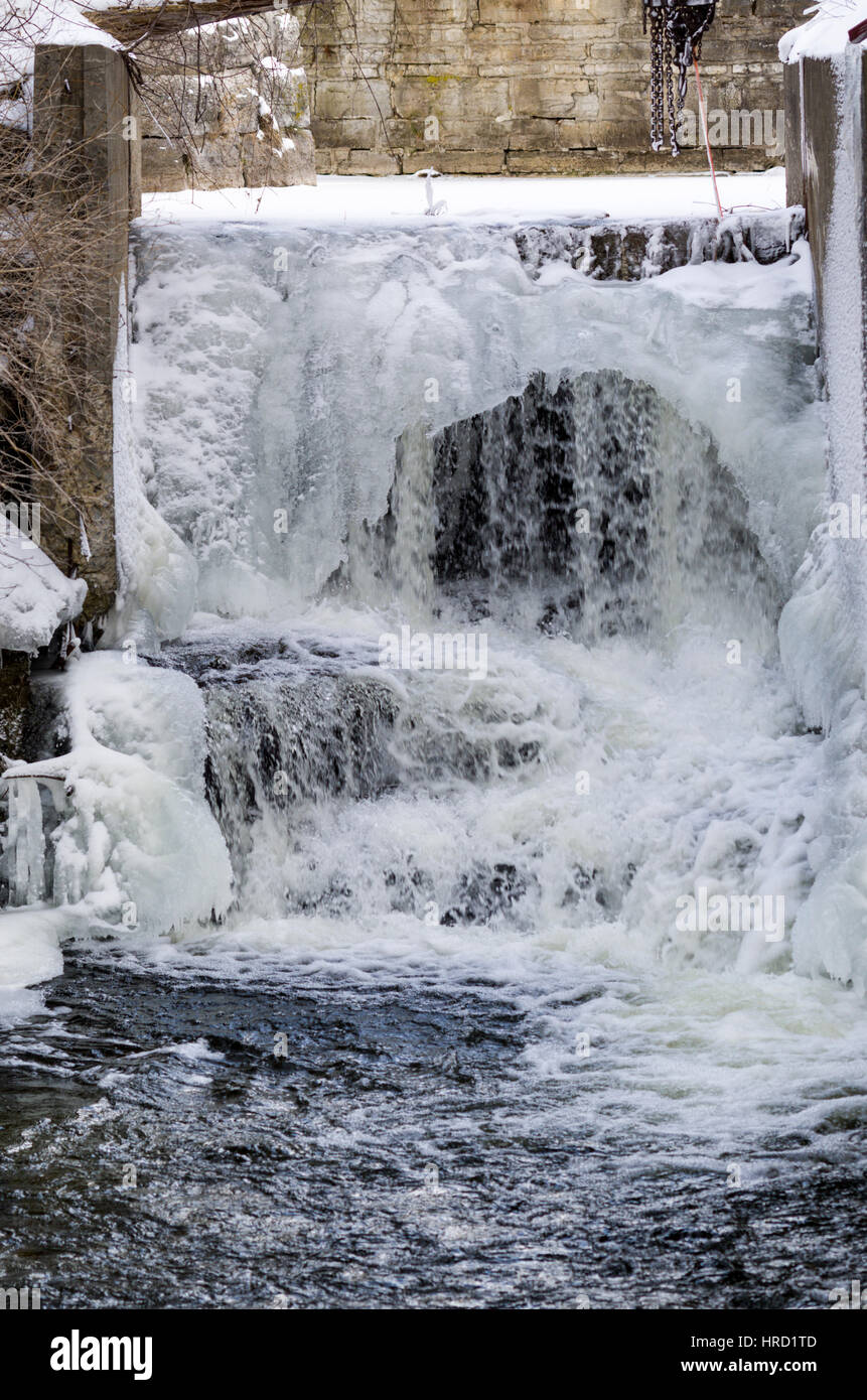 Water falls in winter Stock Photo - Alamy