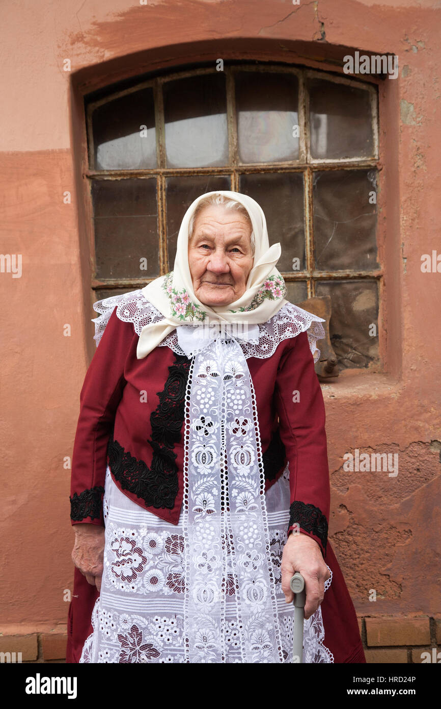 Portrit of woman from a traditional region of Moravia Stock Photo