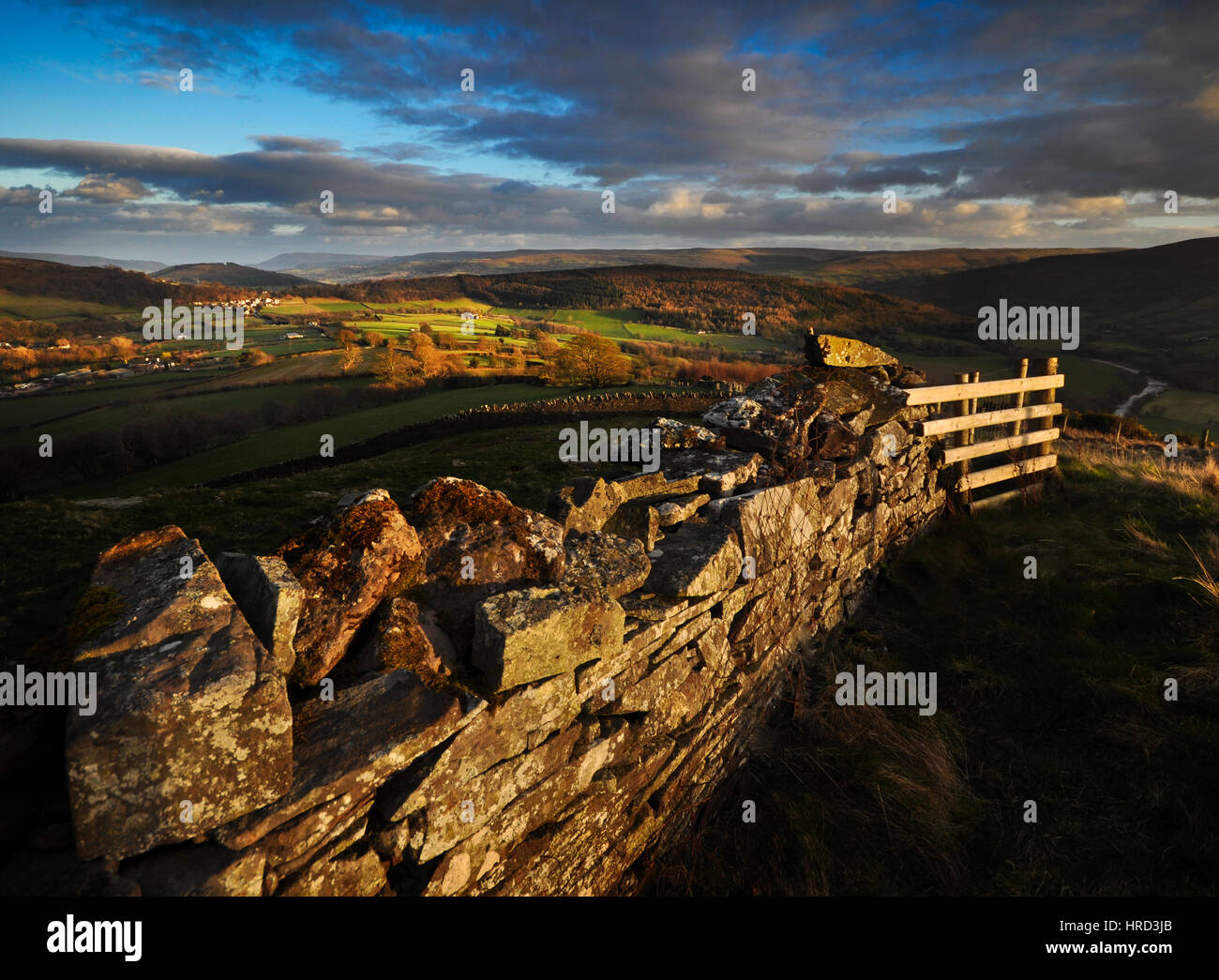 A view over the Black Mountains from Allt yr Ysgair, Brecon Beacons National Park, Wales, United Kingdom Stock Photo