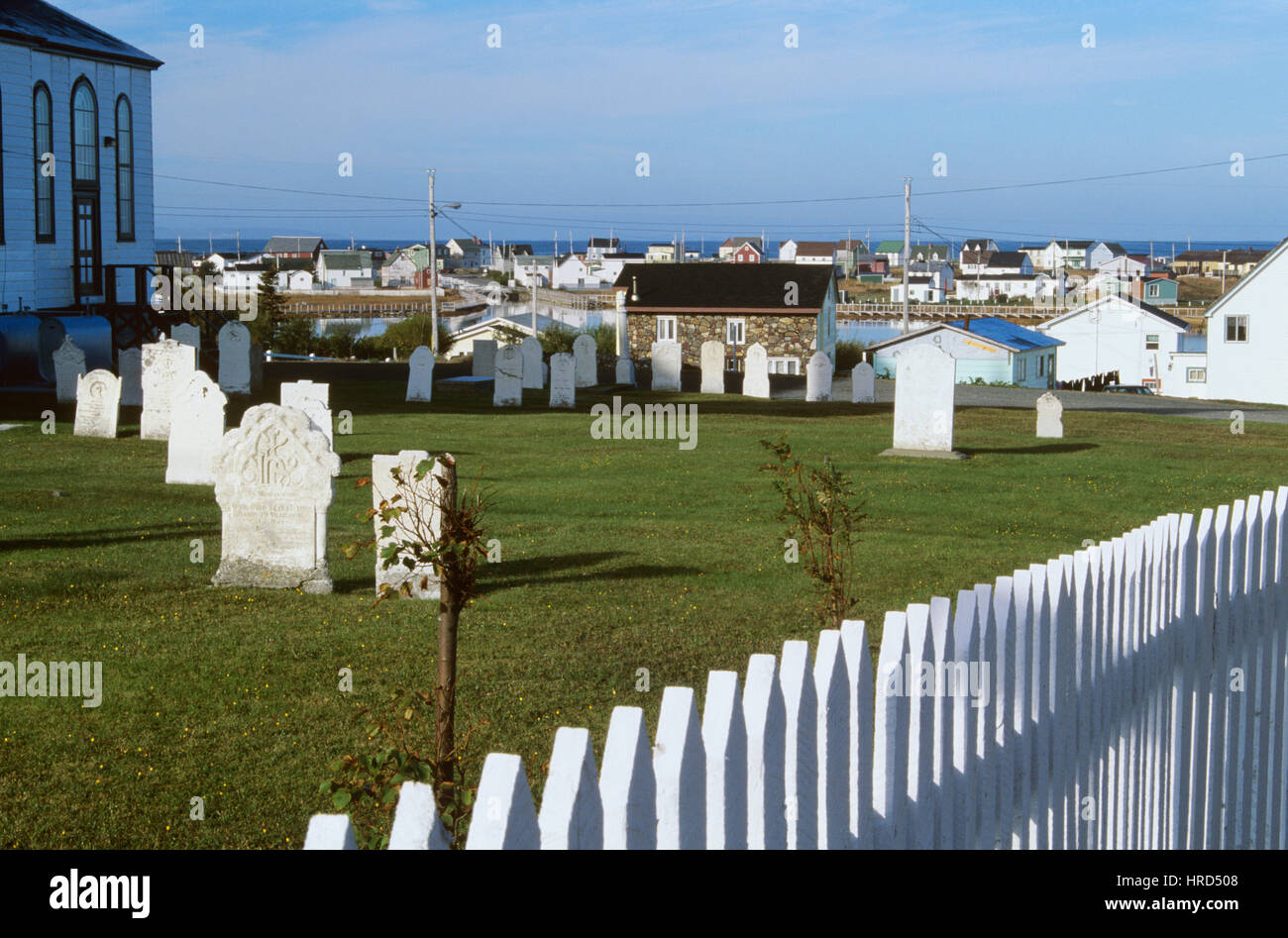 Cemetery of Memorial United Church, Bona Vista, Newfoundland and Labrador, Canada Stock Photo