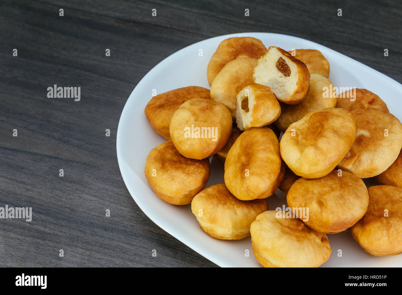 Berliner donuts on plate Traditional donuts Stock Photo