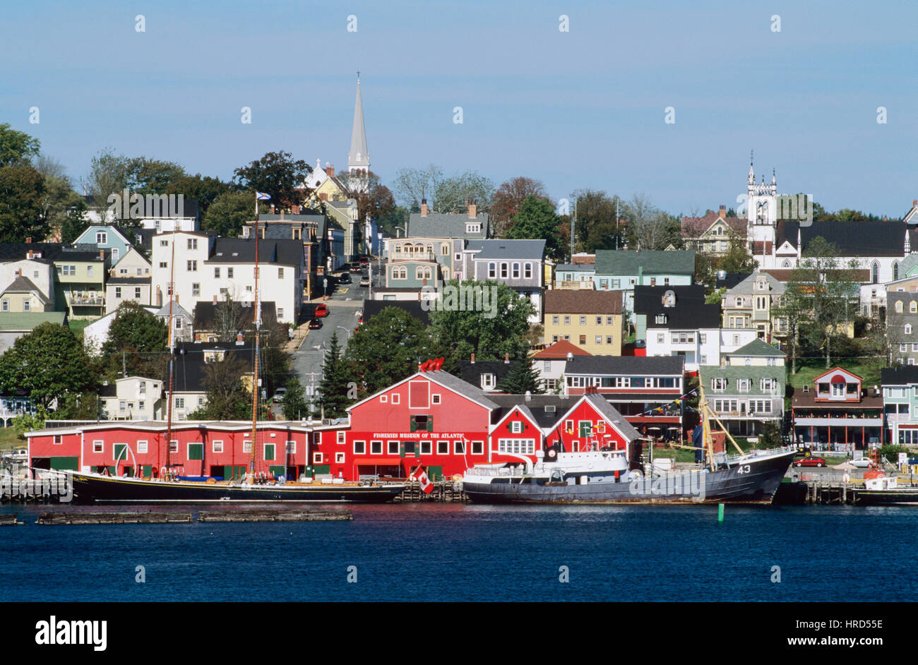 View of the Historic Waterfront, Lunenburg, Nova Scotia, Canada Stock
