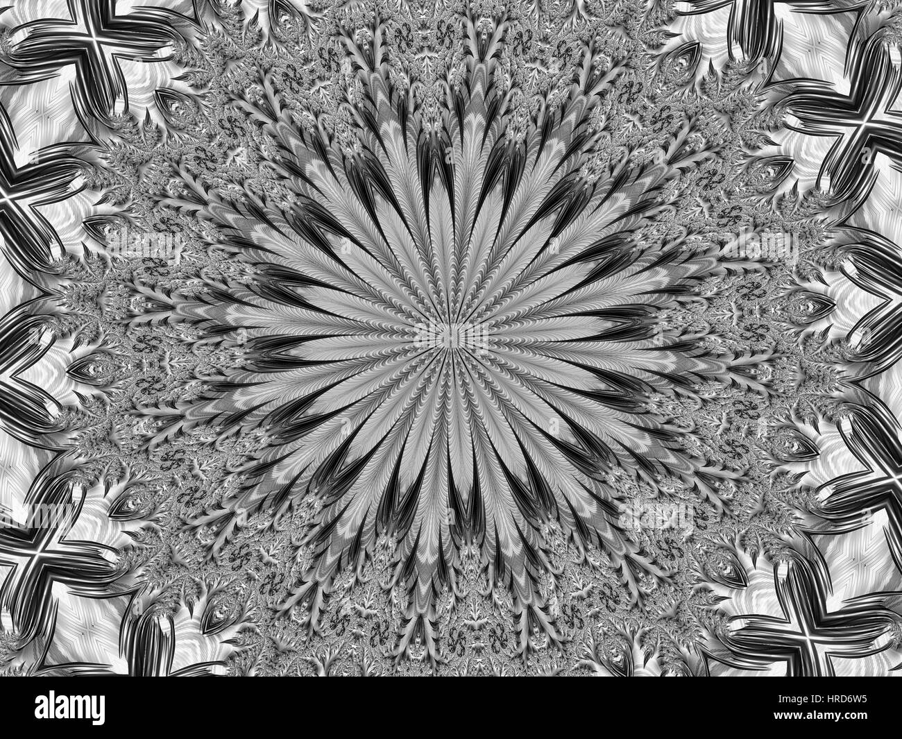 Black and White Mandala Illustration Stock Photo - Alamy