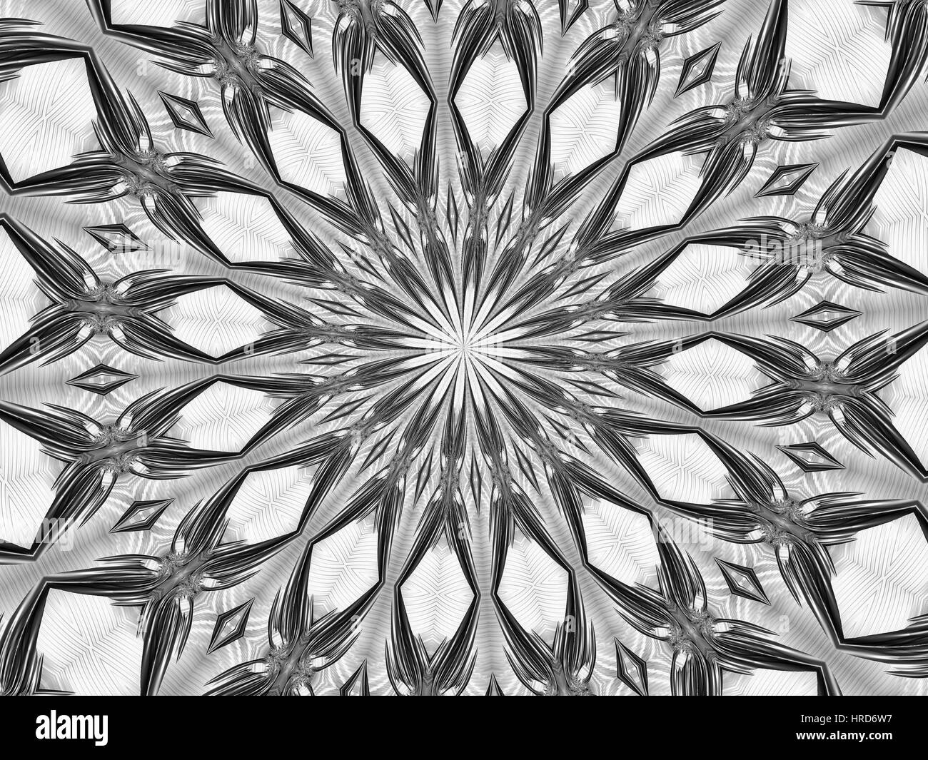 Black and White Mandala Illustration Stock Photo - Alamy