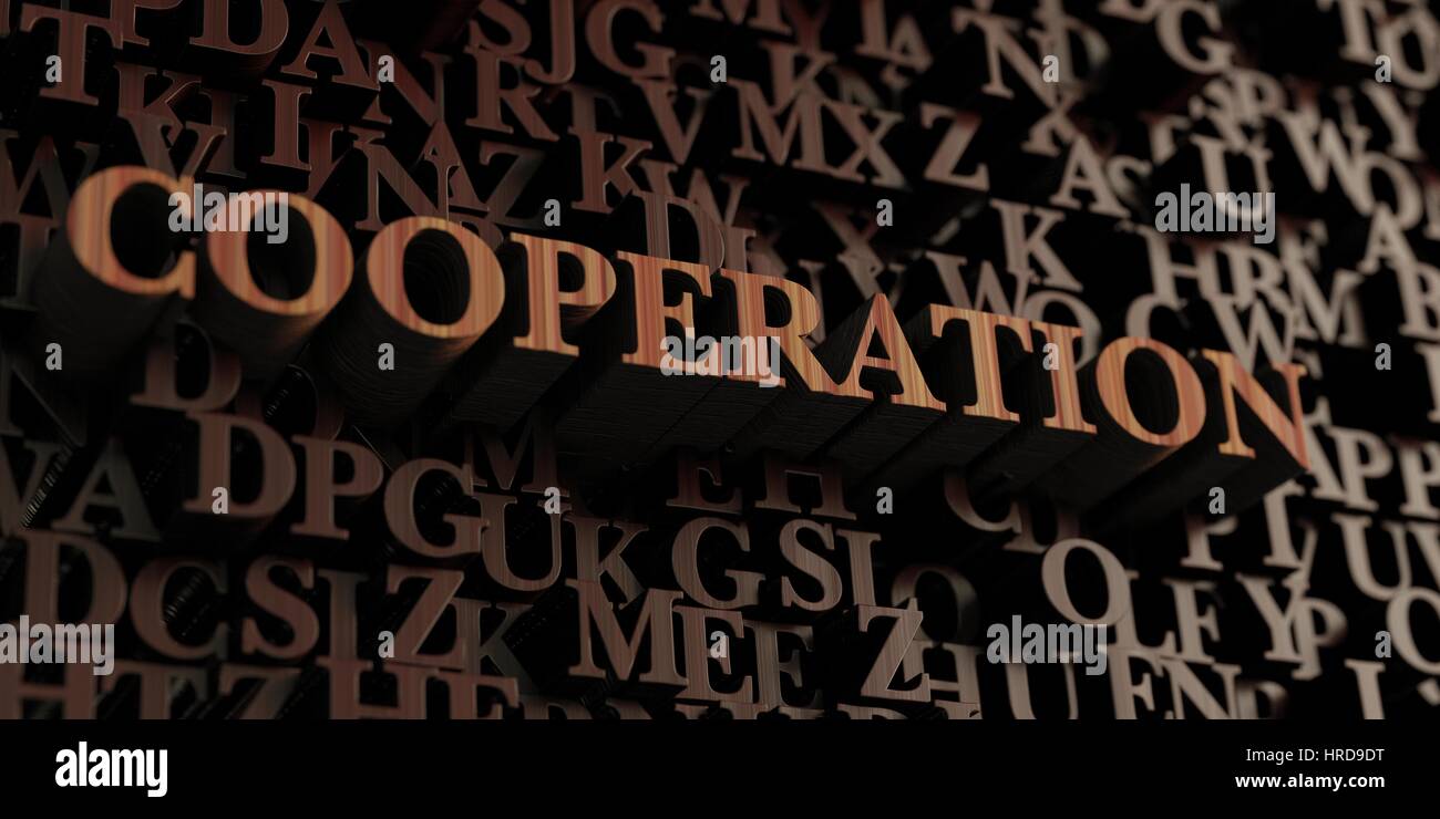 Cooperation Display Lettering Cooperation - Wooden 3D rendered letters/message. Can be used for an ...