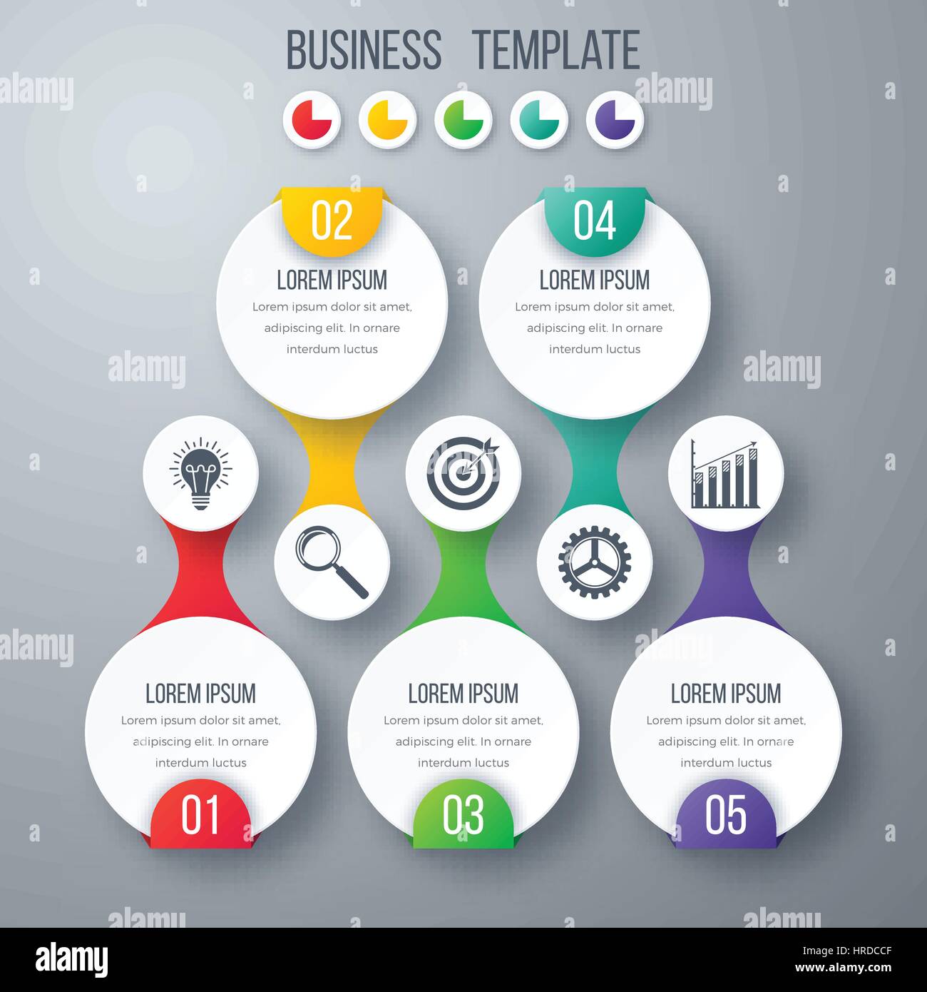 Infographics template five options with circle Stock Vector Image & Art ...