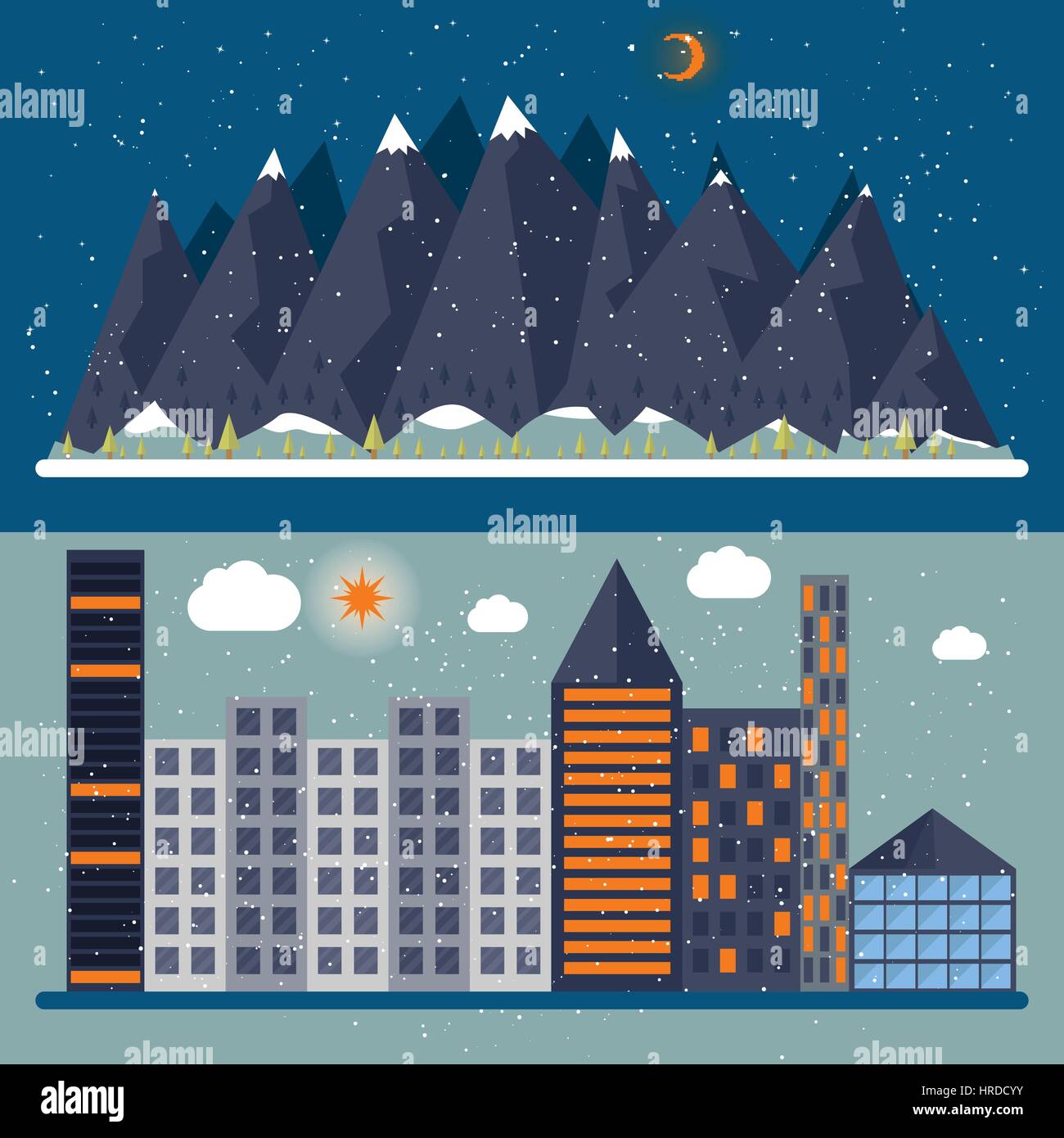 Vector illustration of a flat design with city Stock Vector Image & Art ...